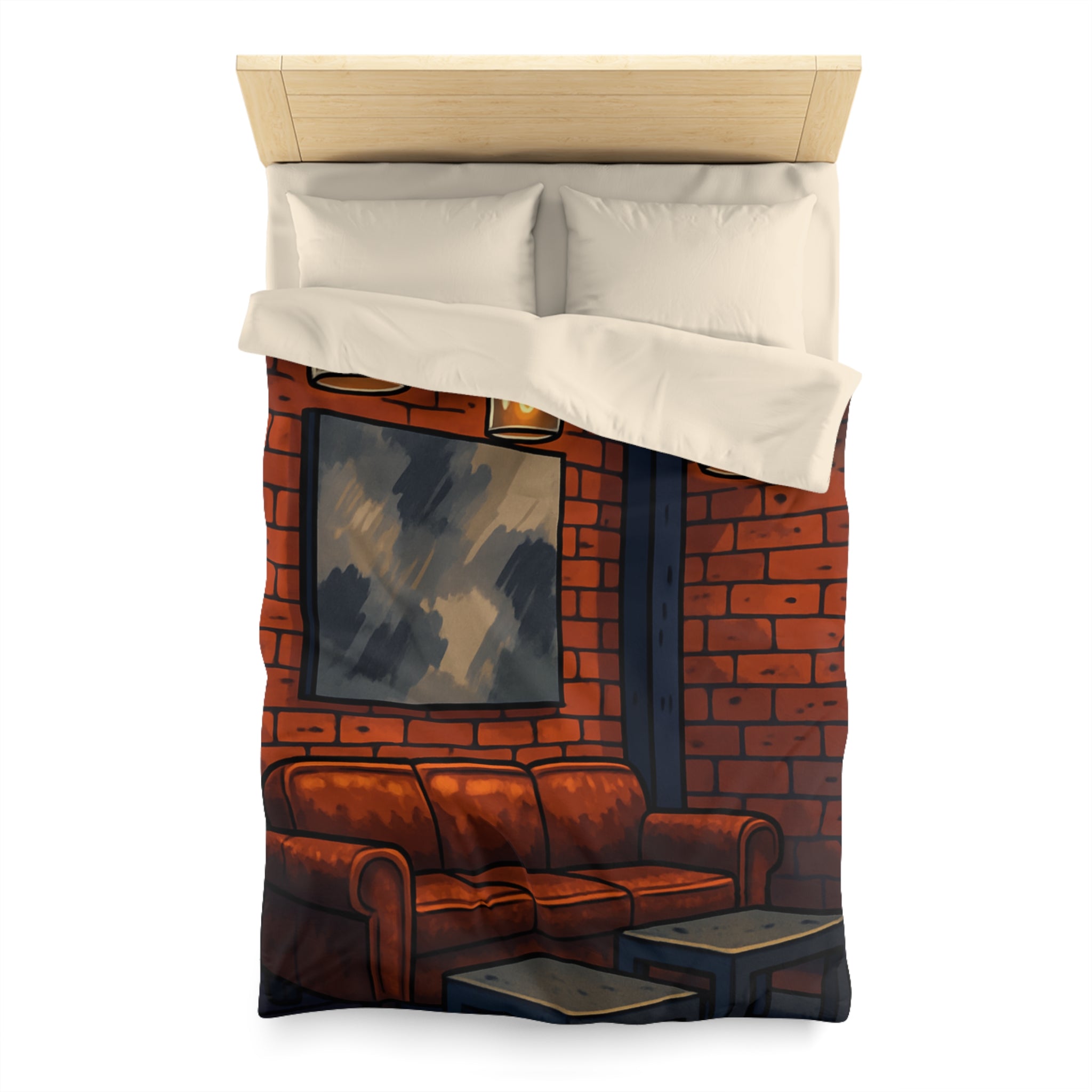 Housse de Couette Microfibre Illustration Unique Design Moderne Décoration Intérieure Raffinée