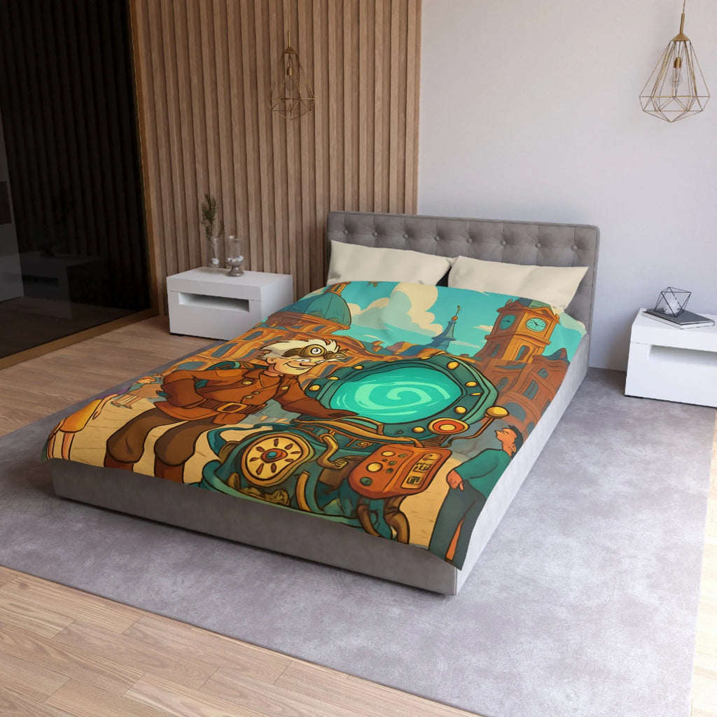 Housse de Couette Microfibre Art Graphique Contemporain Style Décoratif Chambre Tendance