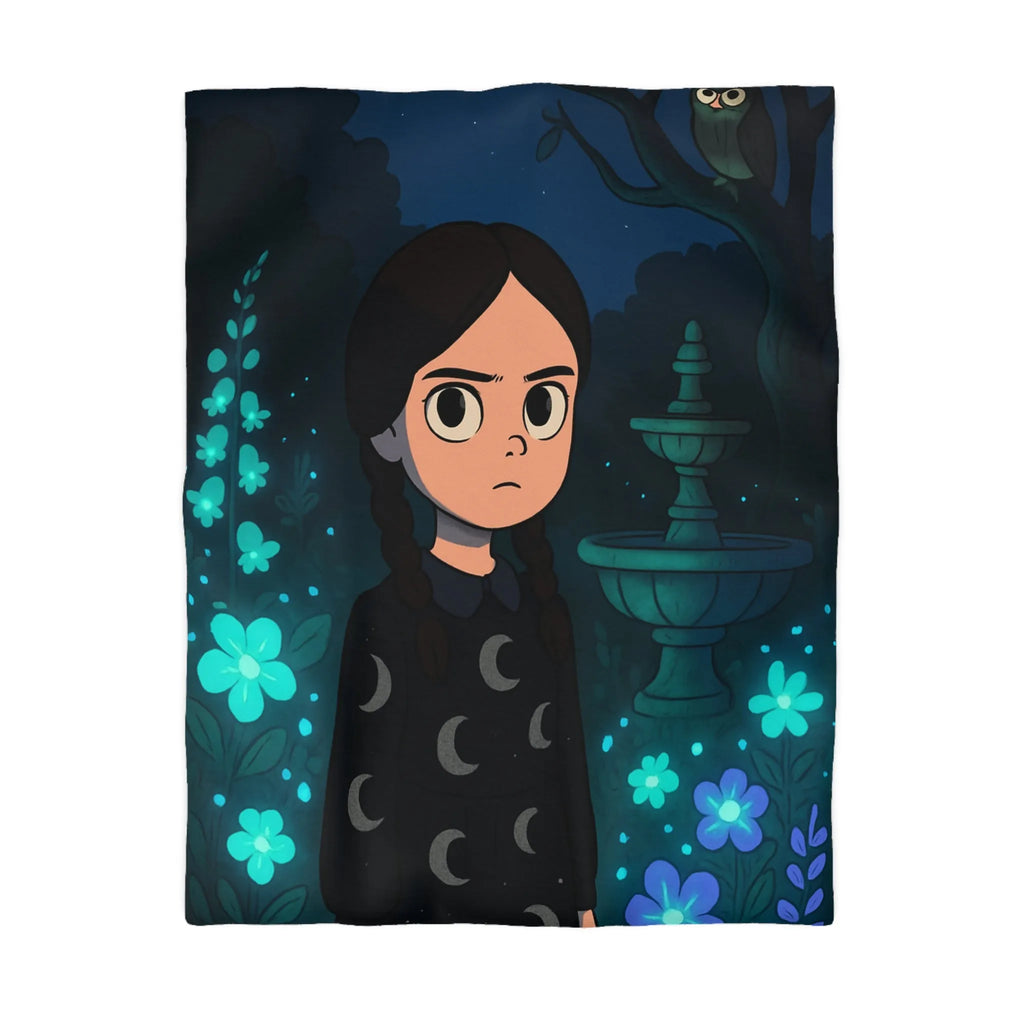 Housse de Couette Enfantine avec Motif Lune et Fleurs naturellement Nocture