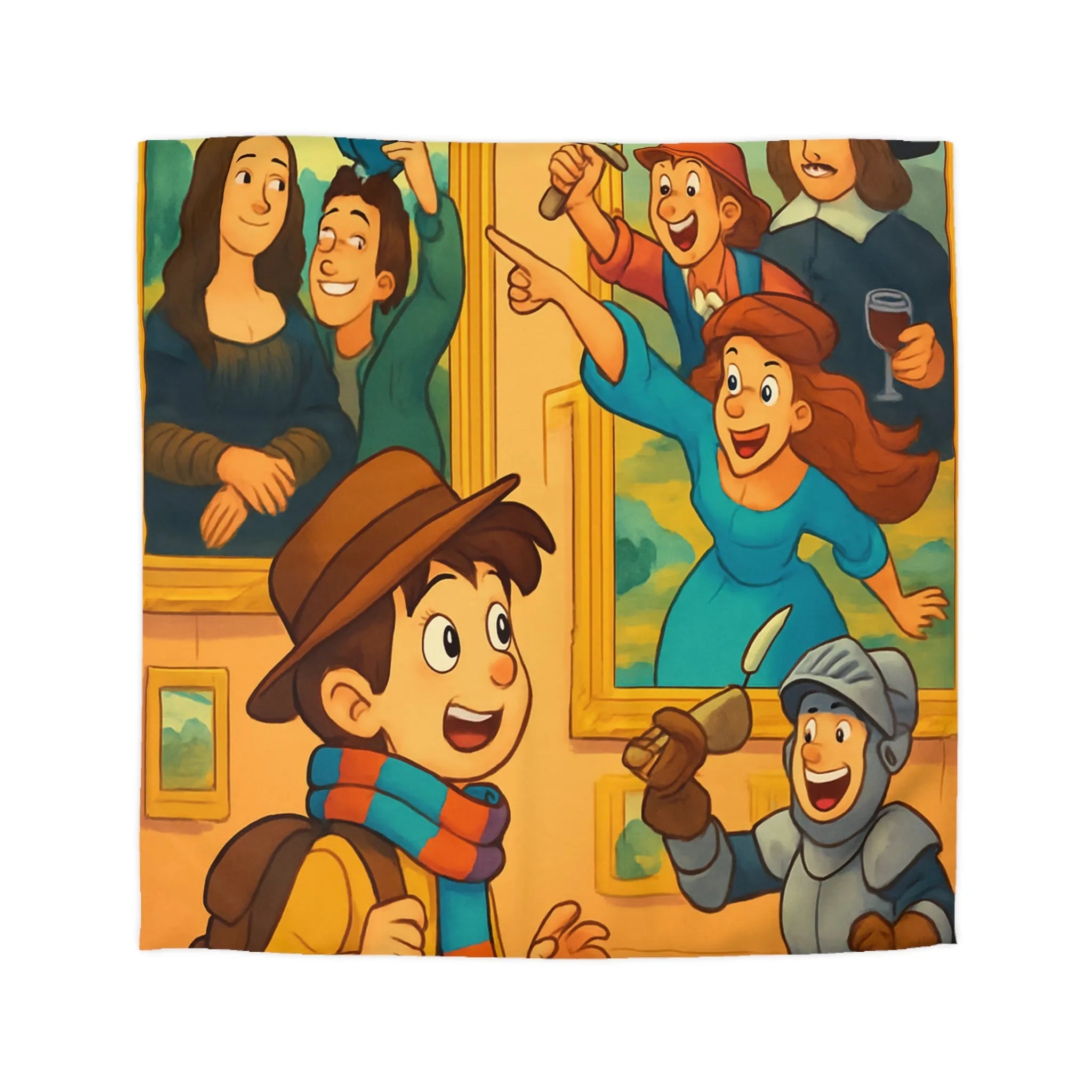 Couette Enfant Haute Qualité Motif Musée Aventure Jeux Joyeux Chevalier Éducatif Coloré
