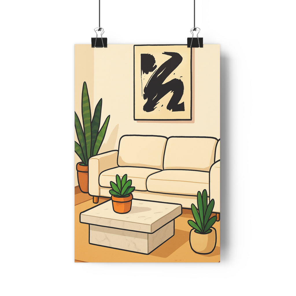 Poster décoratif minimalisme zen monochrome moderne salon chambre design épuré élégant calme espace vie