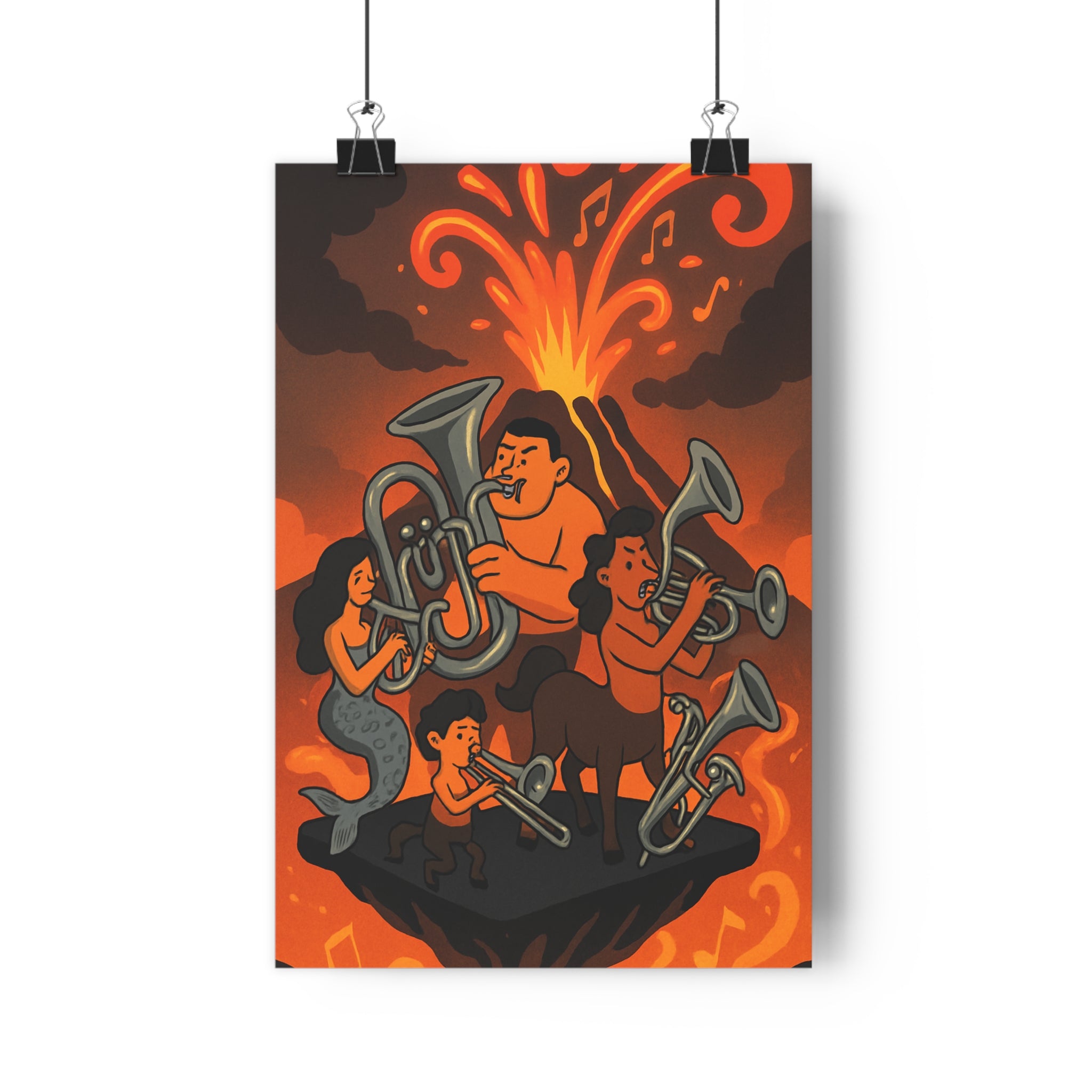 Poster décoratif fantastique vibrant multicolore cartoon mystique créatures mythiques salon chambre aventure musique fantasy