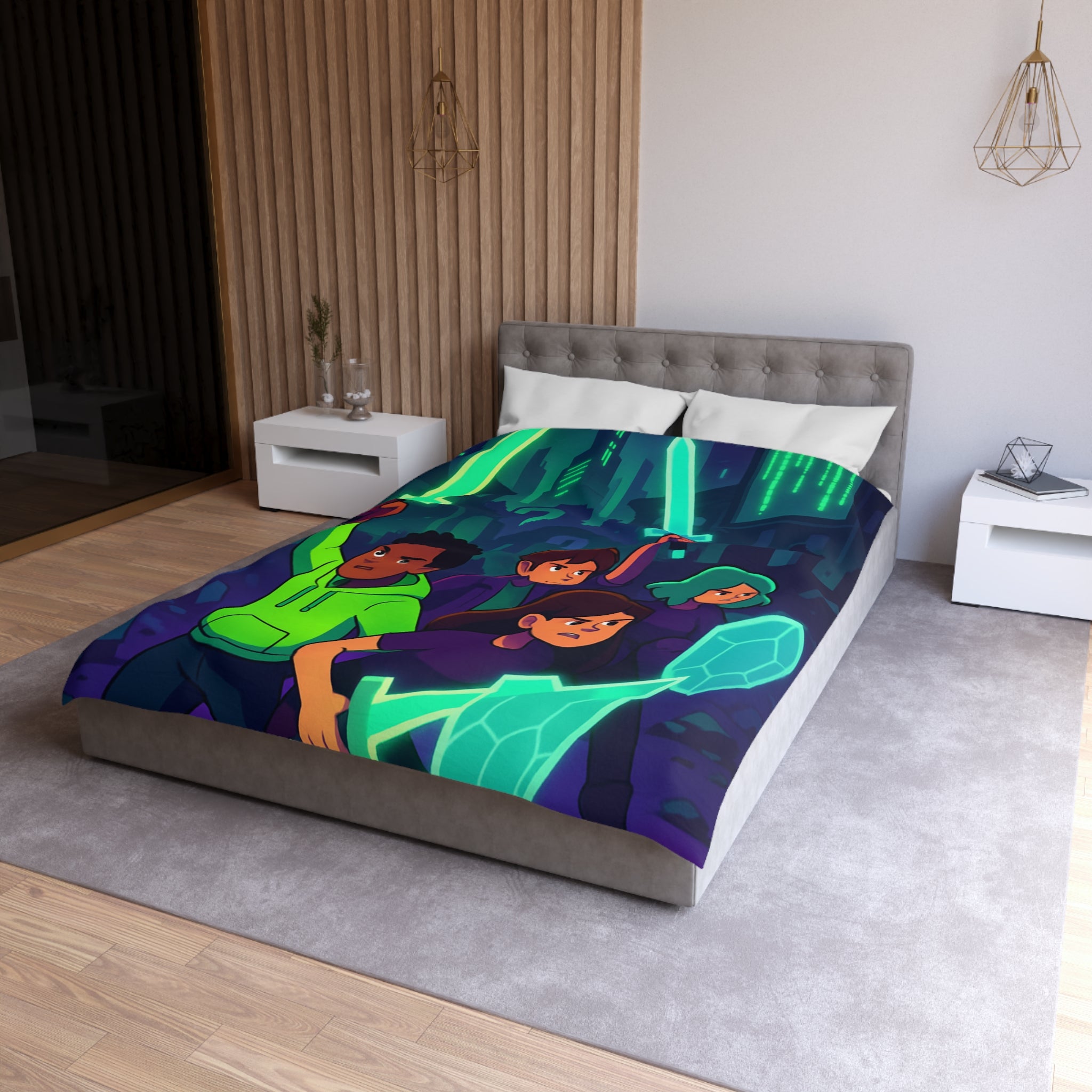 Housse de Couette Microfibre Création Artistique Moderne Design Exclusif Décoration Chambre