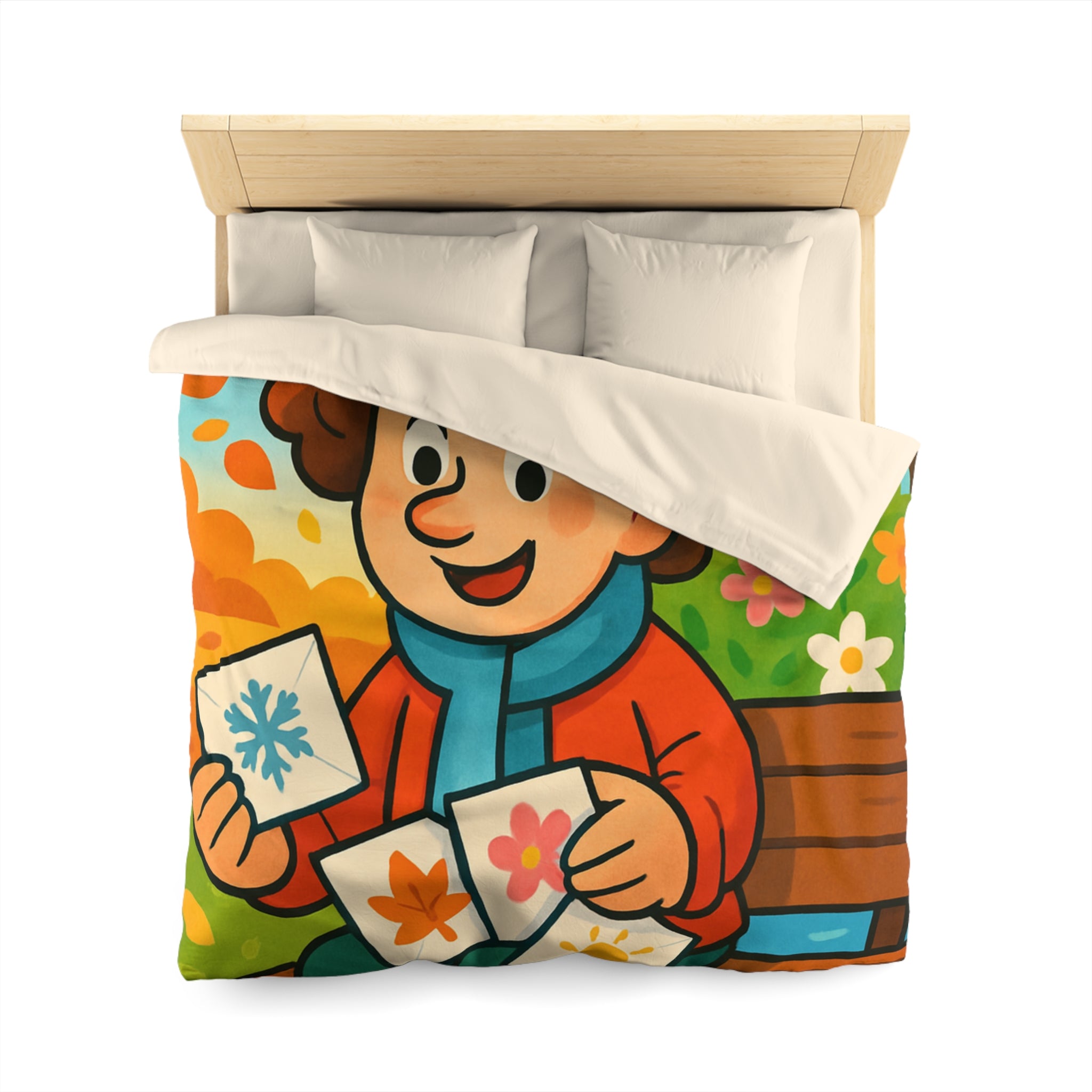 Housse de Couette Microfibre Illustration Unique Design Moderne Décoration Intérieure Raffinée