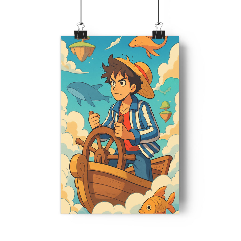 Poster décoratif aventure cartoon vibrant multicolore chambre enfant mur art fantastique créatif joyeux nautique