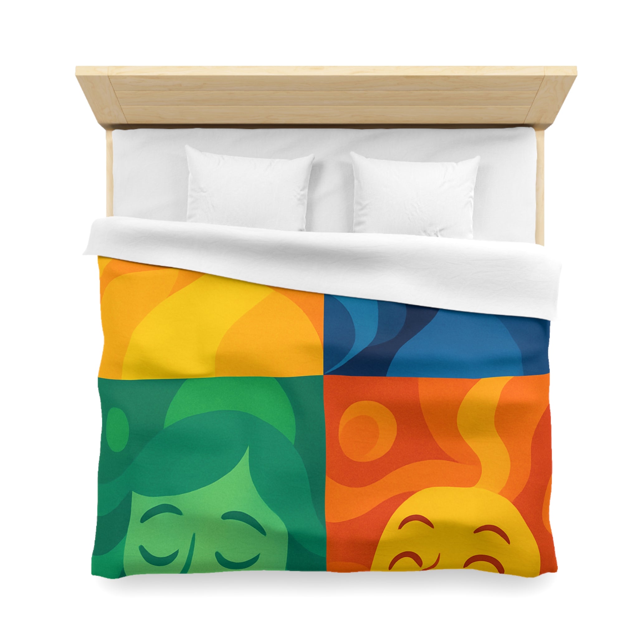 Housse de Couette Microfibre Motif Créatif Original Style Contemporain Chambre Élégante