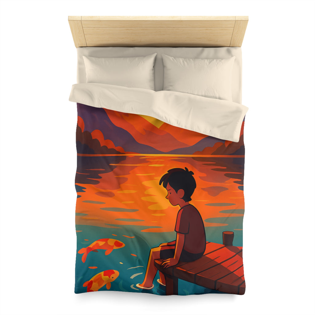 Housse de Couette Microfibre Design Artistique Moderne Décoration Chambre Confort Premium