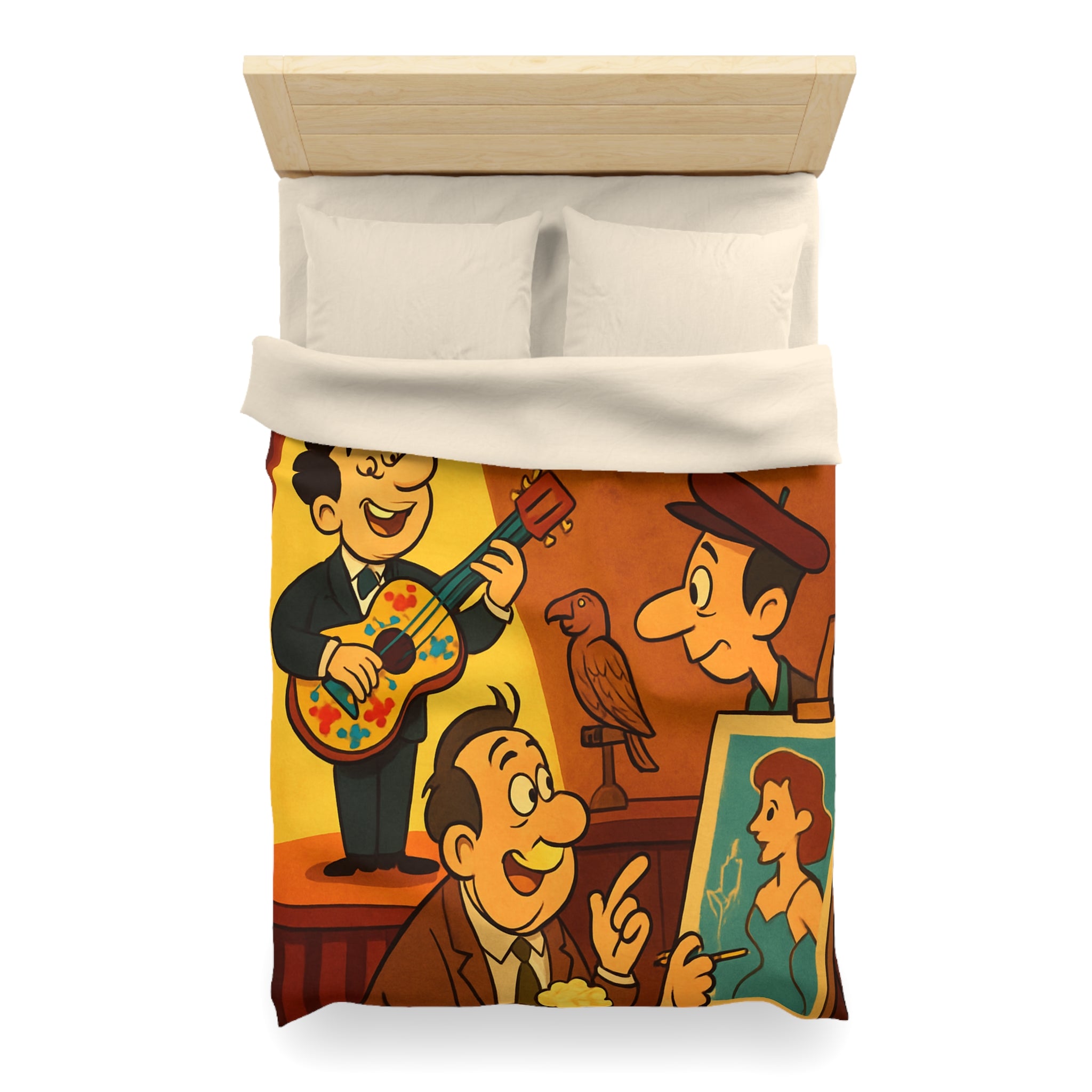 Housse de Couette Microfibre Illustration Unique Design Moderne Décoration Intérieure Raffinée