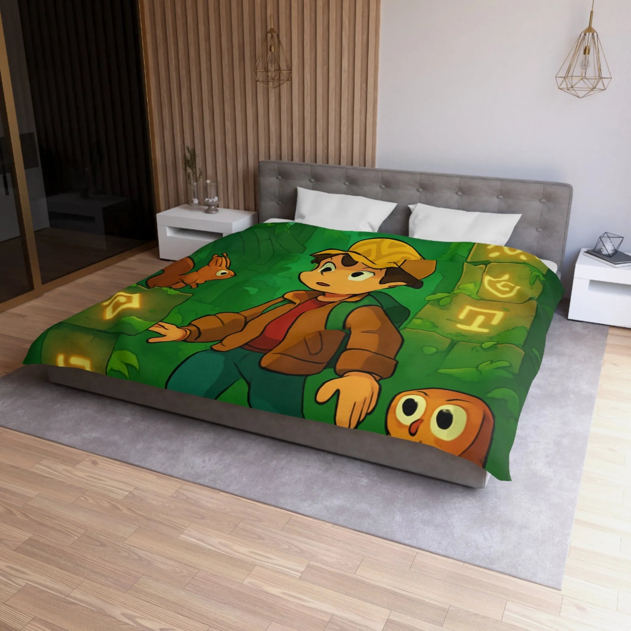 Enchantez Votre Chambre avec une Housse Forêt Mystérieuse et Animaux Curieux Enfants