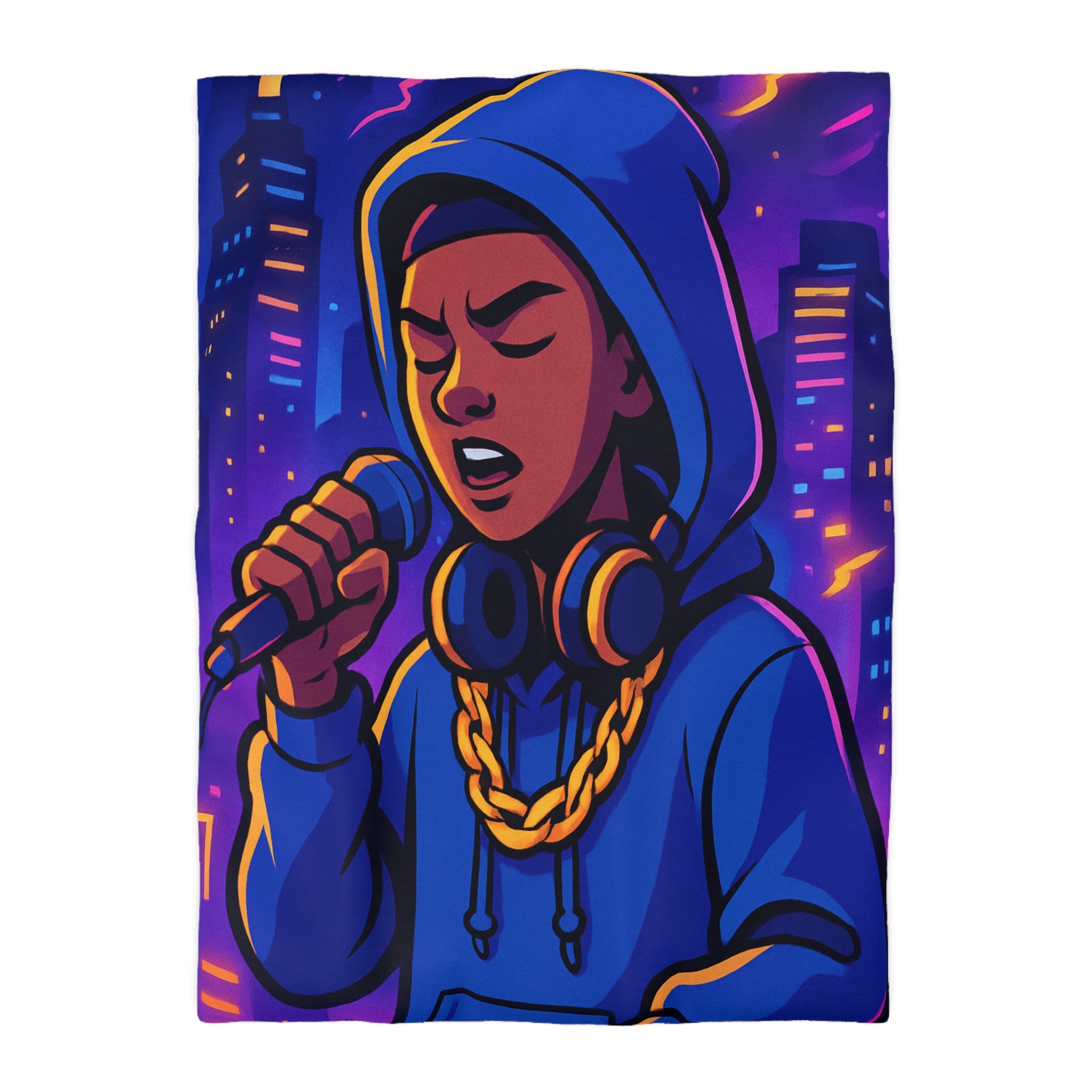 Housse de Couette Microfibre Motif Créatif Original Style Contemporain Chambre Élégante