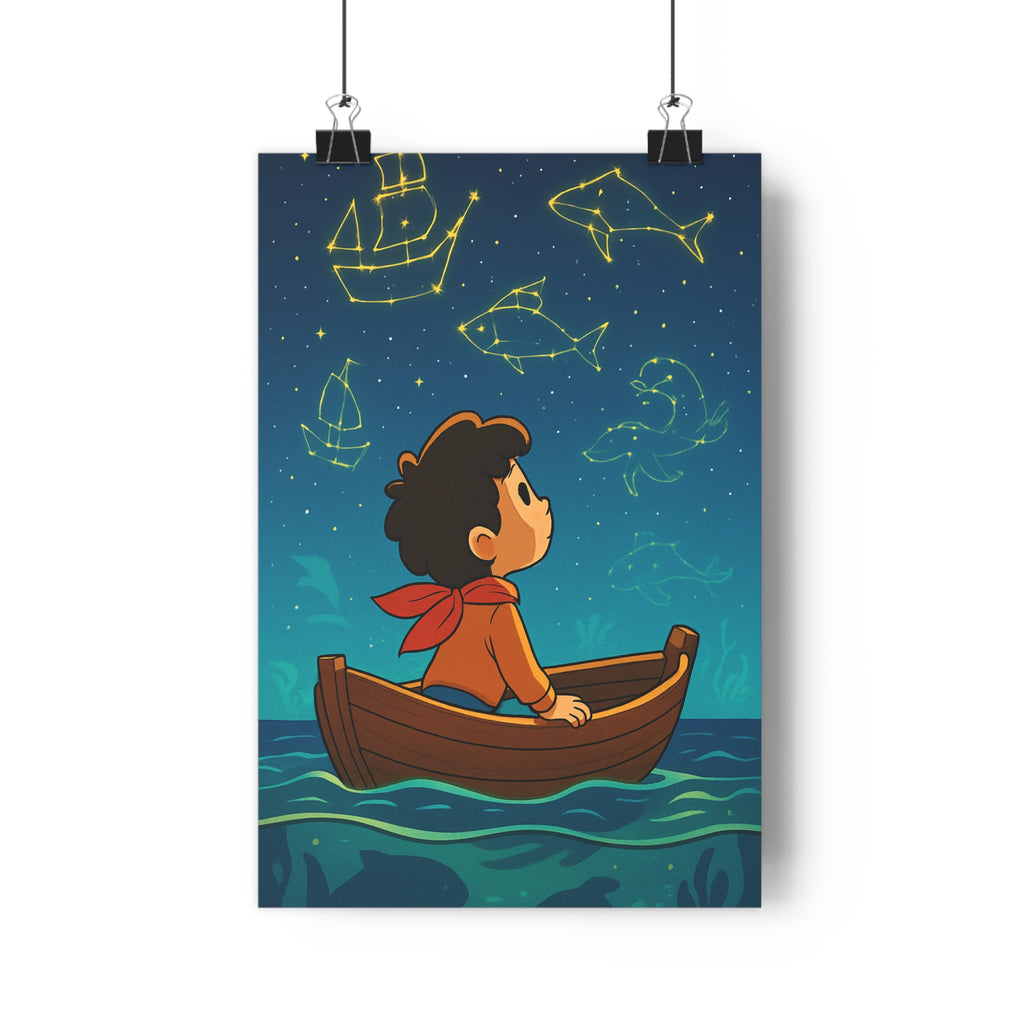Poster décoratif aventure océan bleu étoilé moderne chambre salon créatif captivant art mural qualité