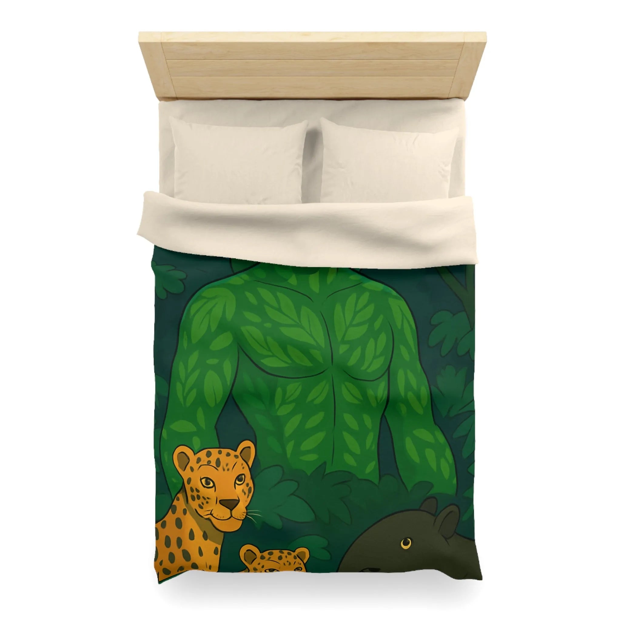 Housse de couette forêt mystérieuse avec créature magique et animaux exotiques nocturnes