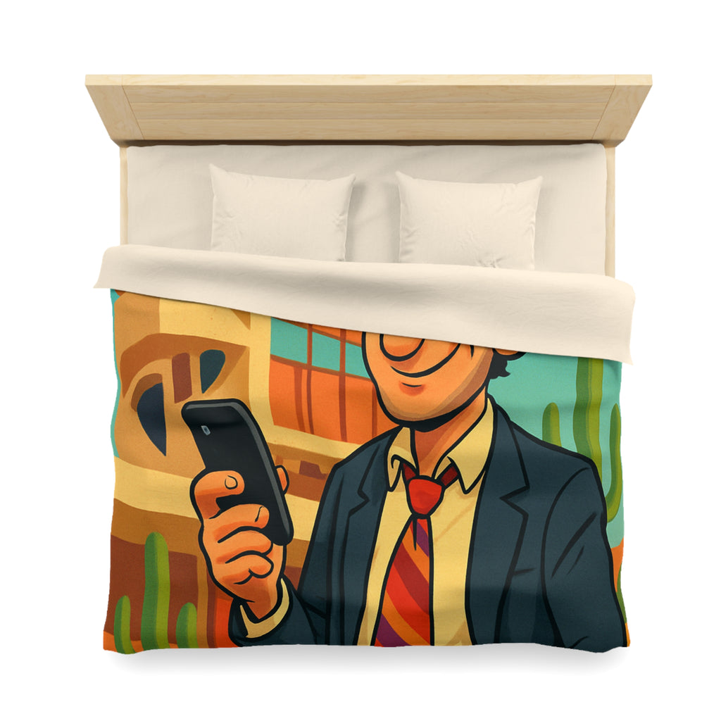 Housse de Couette Microfibre Illustration Unique Design Moderne Décoration Intérieure Raffinée