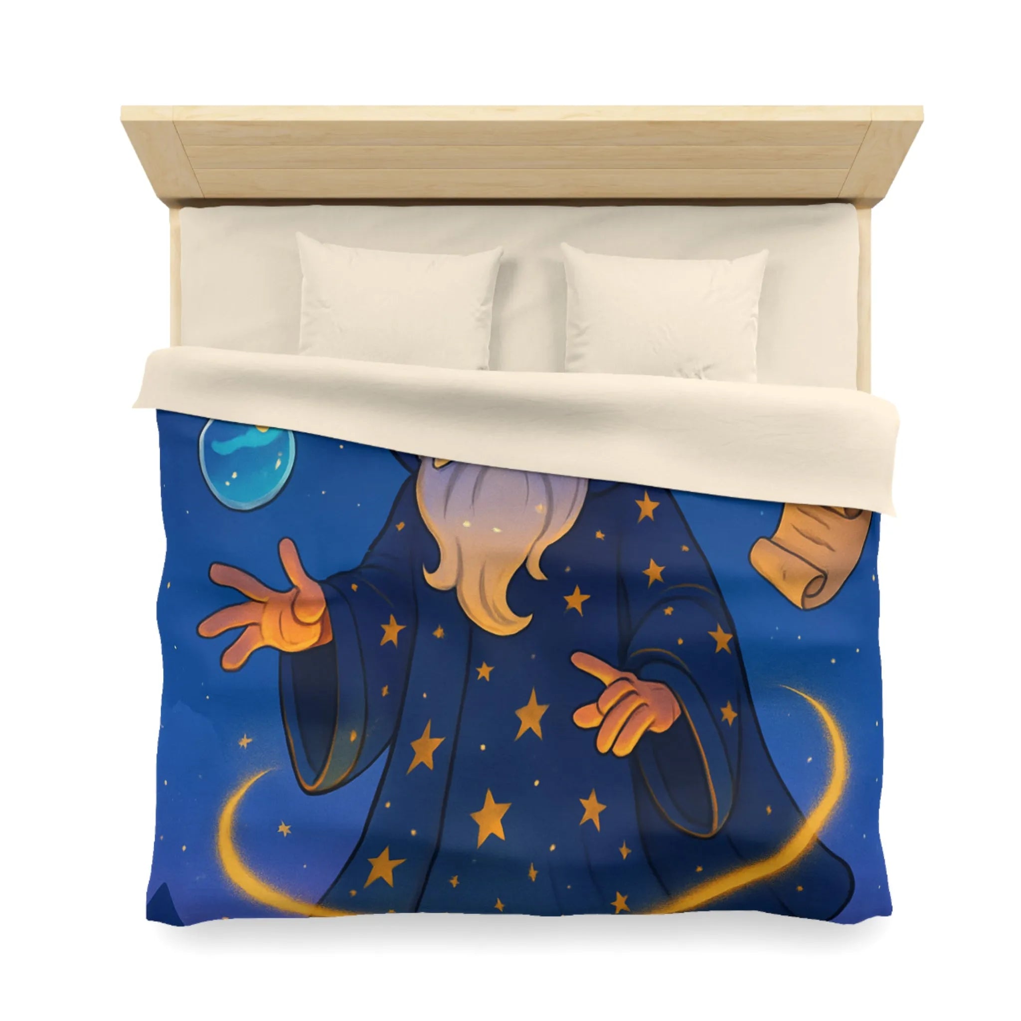 Housse de Couette Magicien Étoilé avec Parchemins Enchantés et Fioles Lumineuses