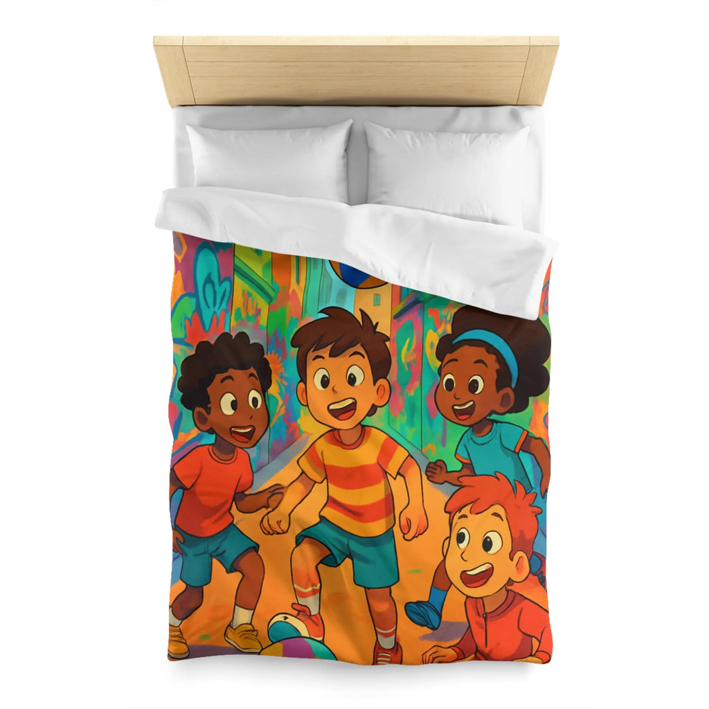 Housse de Couette Microfibre Art Graphique Contemporain Style Décoratif Chambre Tendance