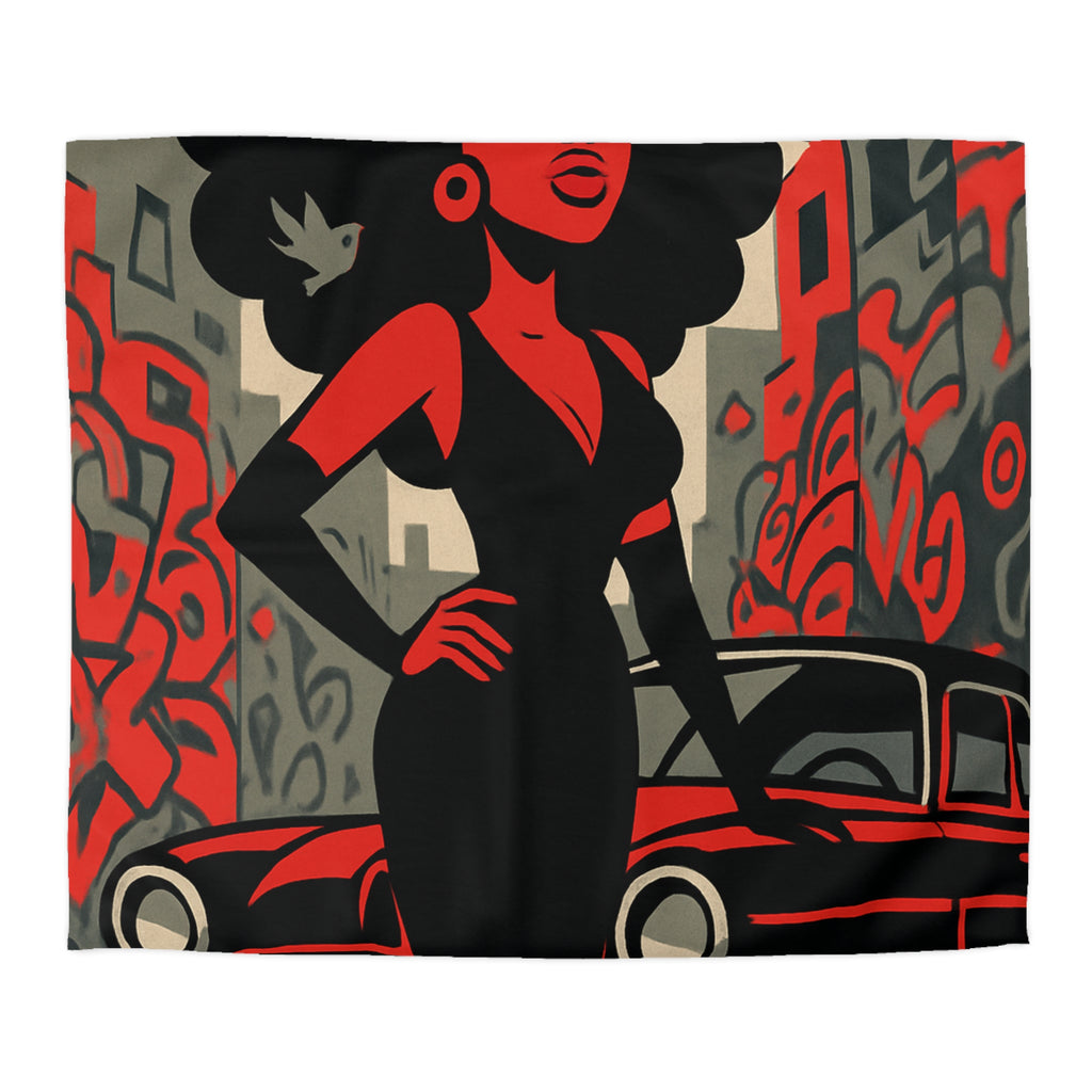 Housse de Couette Microfibre Design Artistique Moderne Décoration Chambre Confort Premium