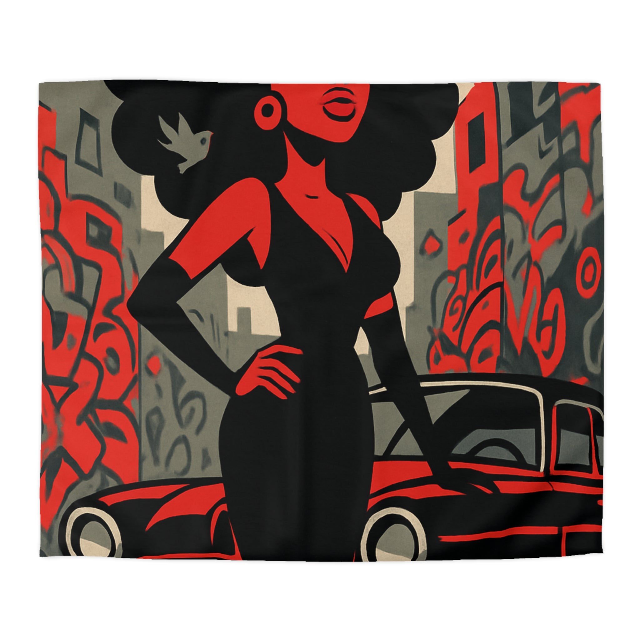 Housse de Couette Microfibre Design Artistique Moderne Décoration Chambre Confort Premium