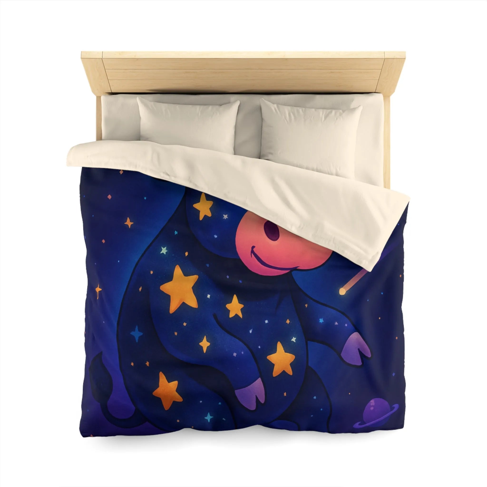Housse de couette enfant avec taureau cosmique et étoiles au ciel enchanteur