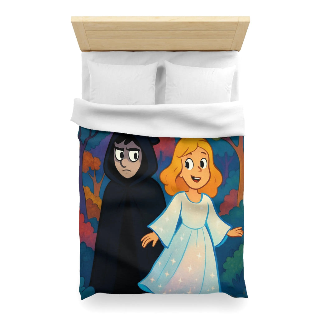 Housse de Couette Enchantée Forêt et Étoiles Enfantines avec Personnages Mystérieux