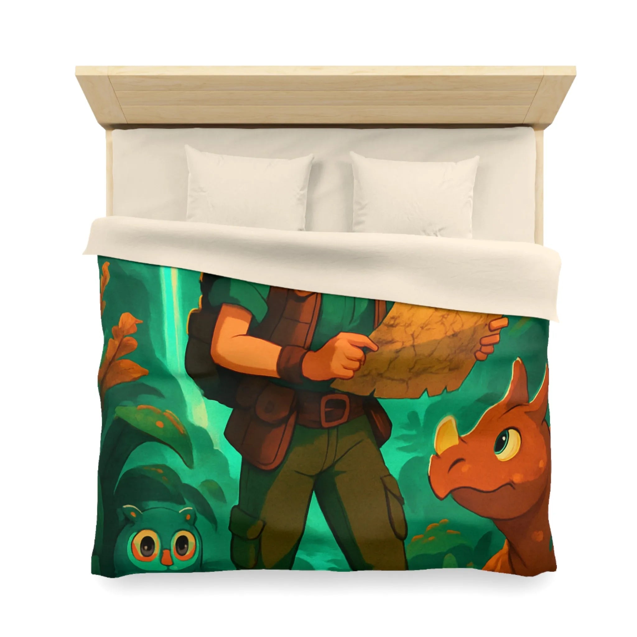 Aventure Enchantée: Enfant Voyageur, Animaux Magiques, Carte Mystérieuse, Forêt Lumineuse, Cascade Sereine