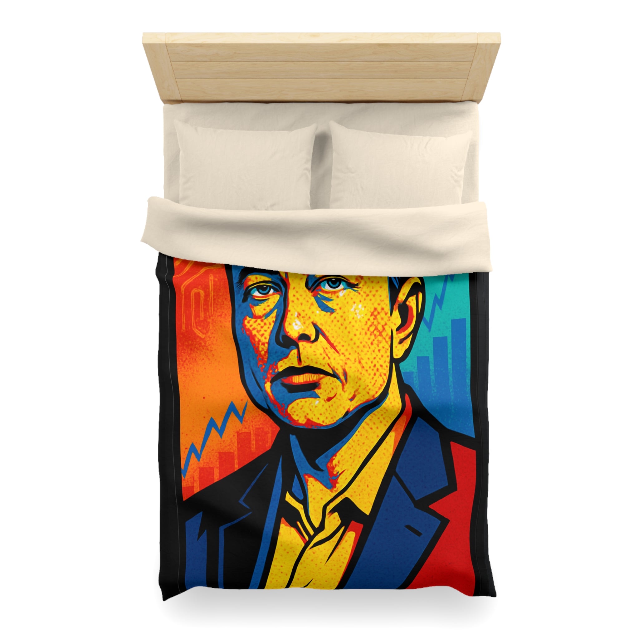 Housse de Couette Microfibre Design Artistique Moderne Décoration Chambre Confort Premium