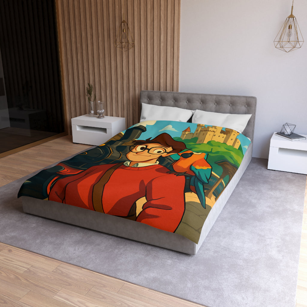 Housse de Couette Microfibre Illustration Unique Design Moderne Décoration Intérieure Raffinée