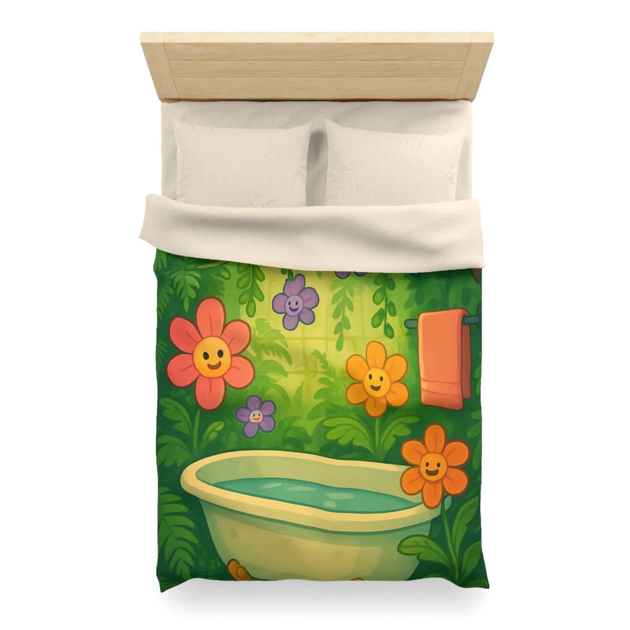 Housse de Couette Microfibre Art Graphique Contemporain Style Décoratif Chambre Tendance