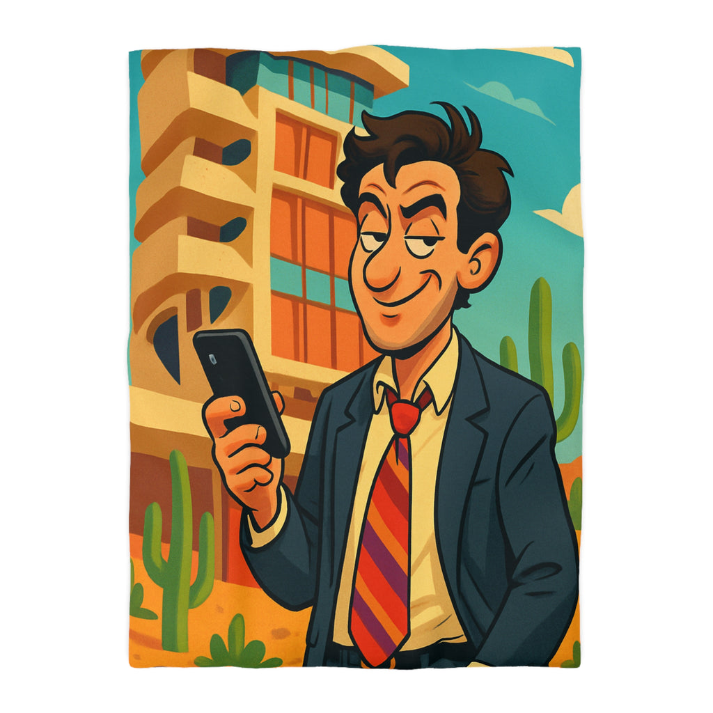 Housse de Couette Microfibre Illustration Unique Design Moderne Décoration Intérieure Raffinée