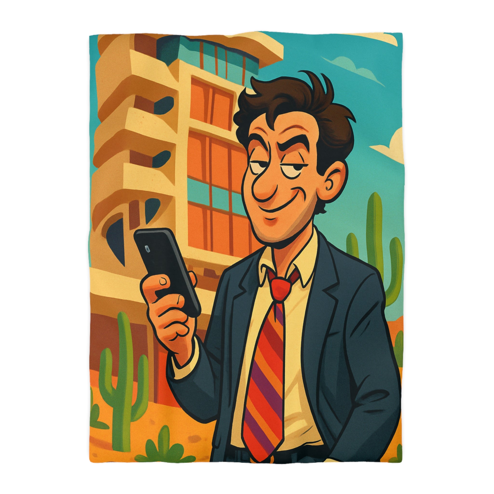 Housse de Couette Microfibre Illustration Unique Design Moderne Décoration Intérieure Raffinée