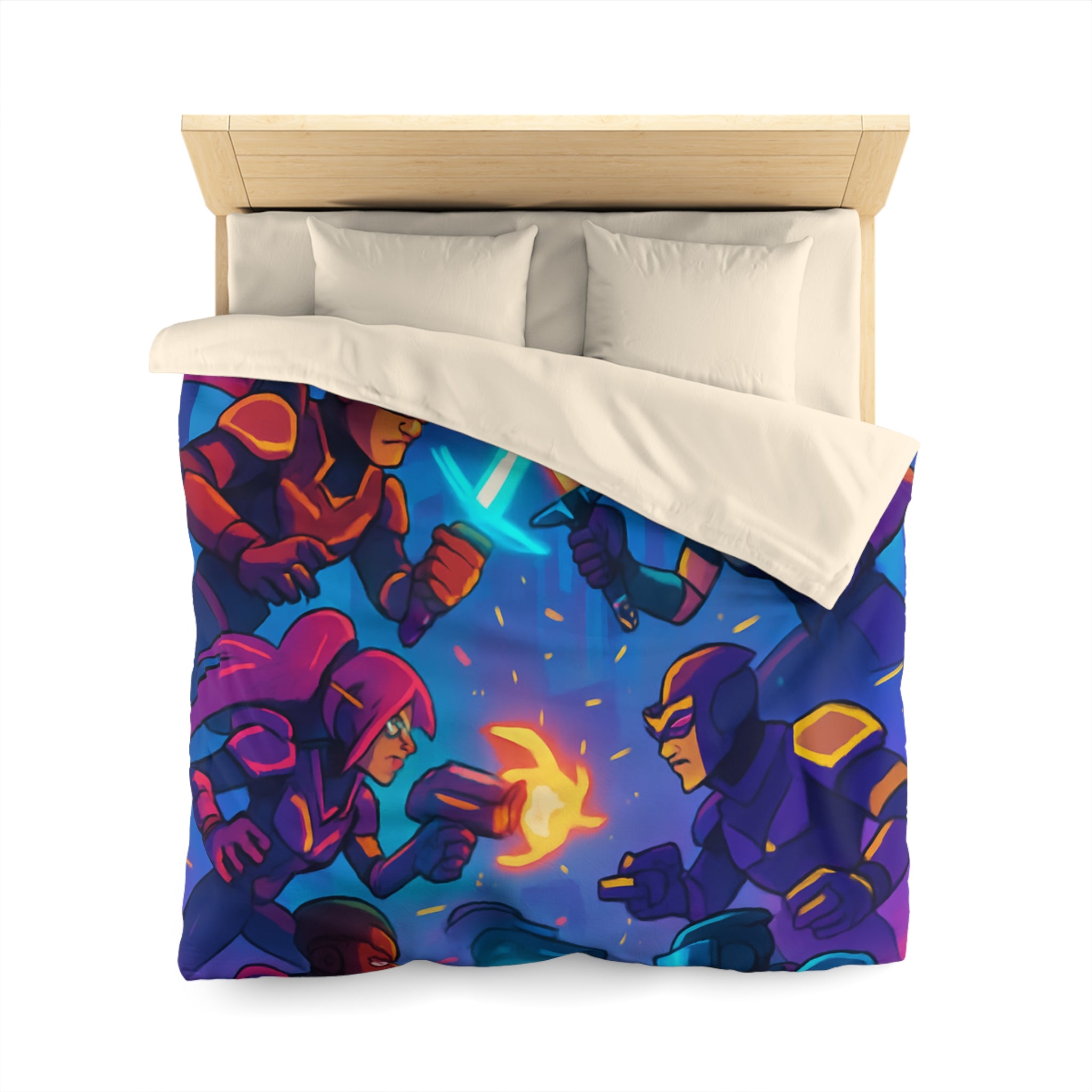 Housse de Couette Microfibre Motif Créatif Original Style Contemporain Chambre Élégante