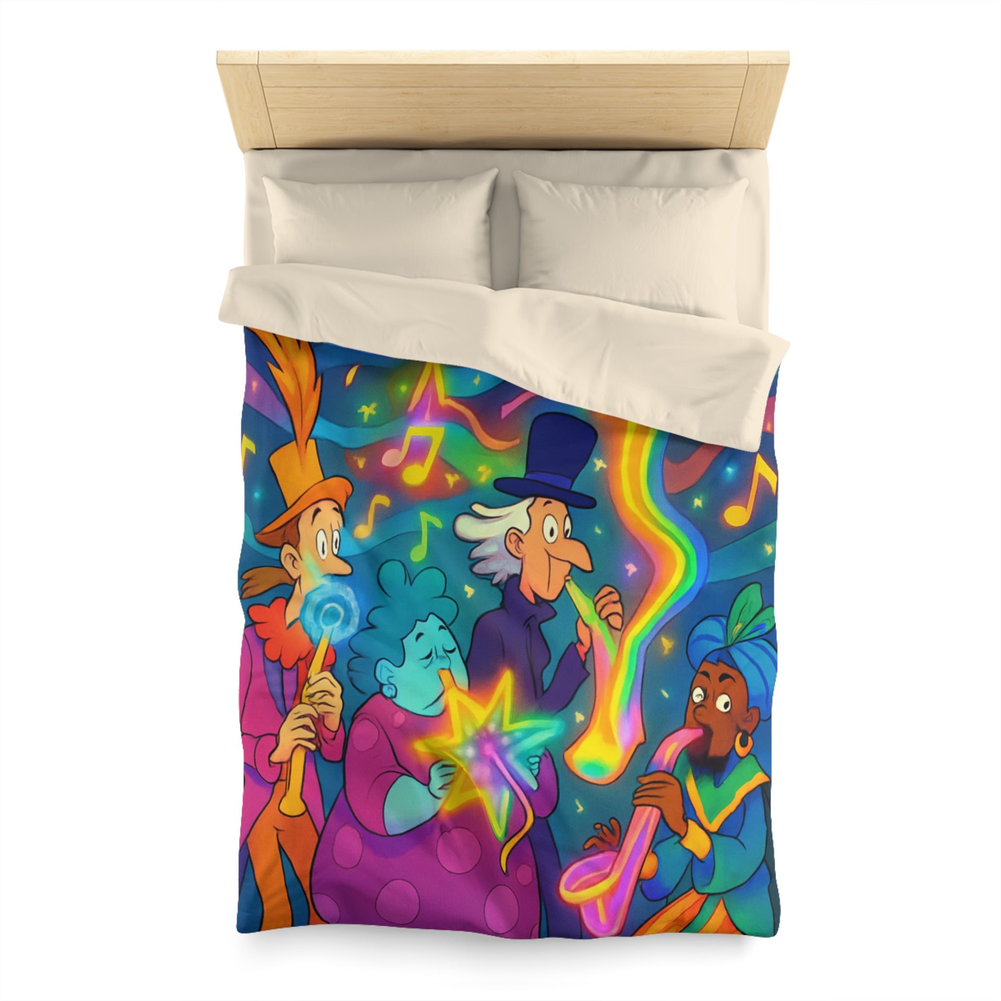 Housse de Couette Microfibre Design Artistique Moderne Décoration Chambre Confort Premium