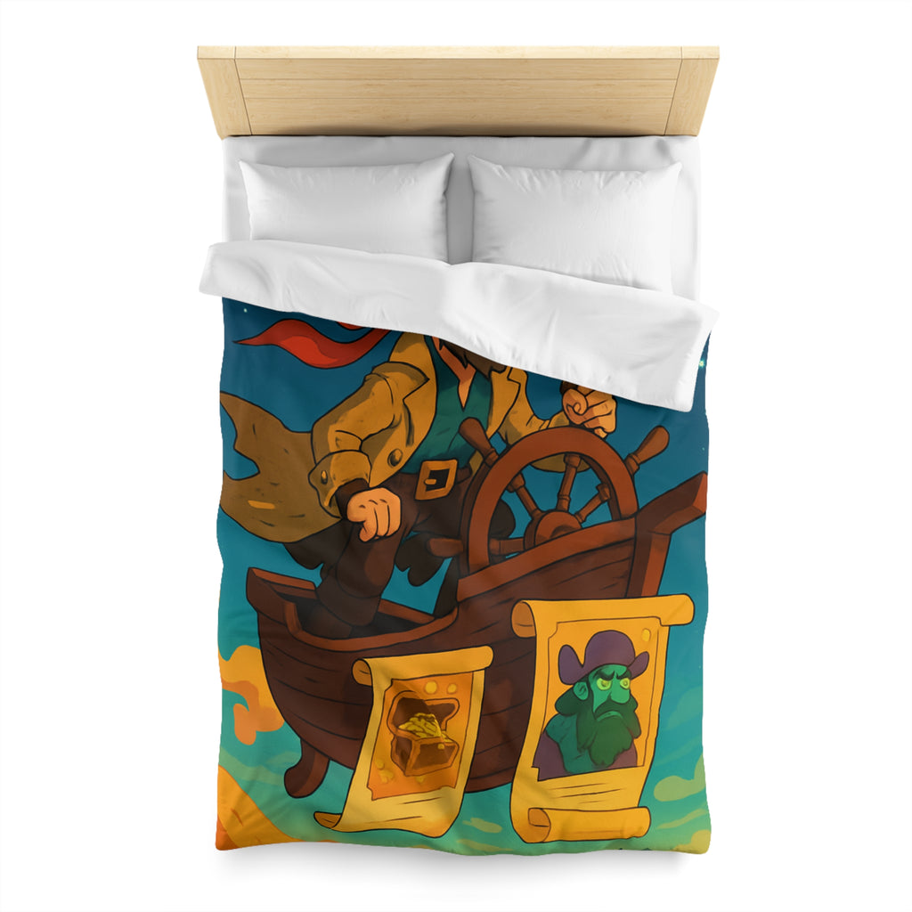 Pirate aventureux naviguant dans le ciel étoilé sur un bateau volant enchanteur