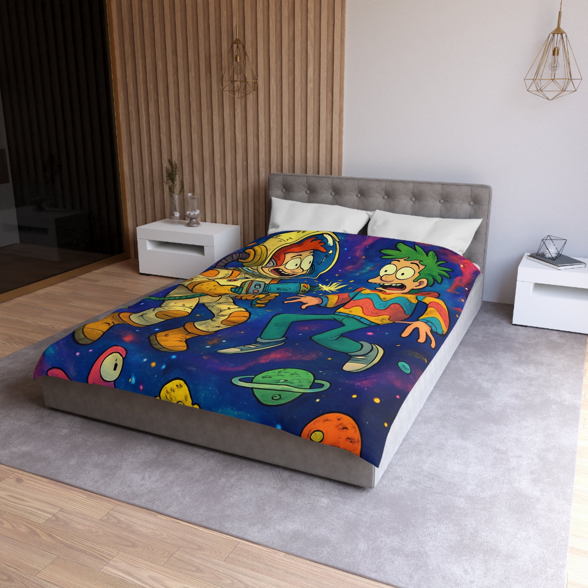 Housse de Couette Microfibre Design Artistique Moderne Décoration Chambre Confort Premium