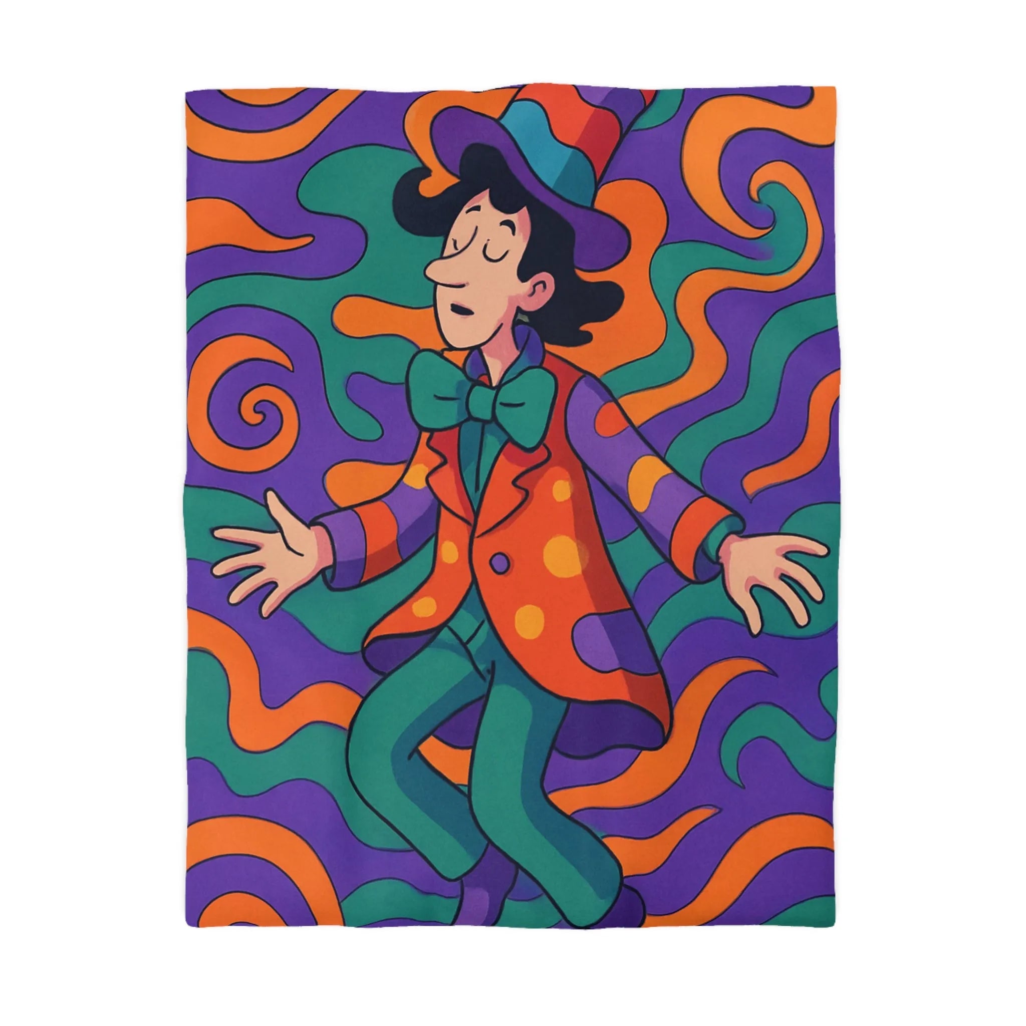 Housse de couette colorée avec motif psychédélique inspirant créativité et détente pour chambre cosy