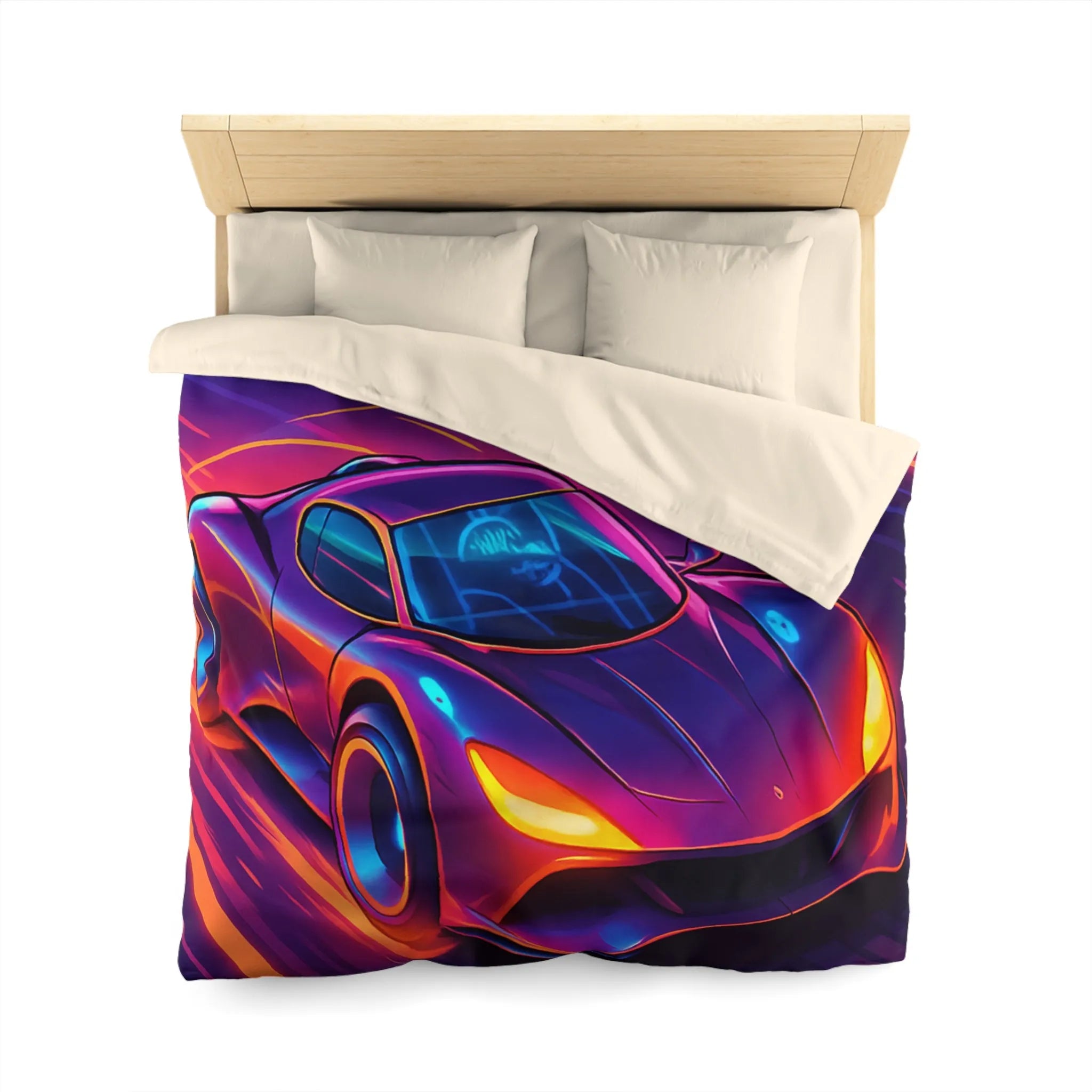 Housse de Couette Microfibre Art Graphique Contemporain Style Décoratif Chambre Tendance