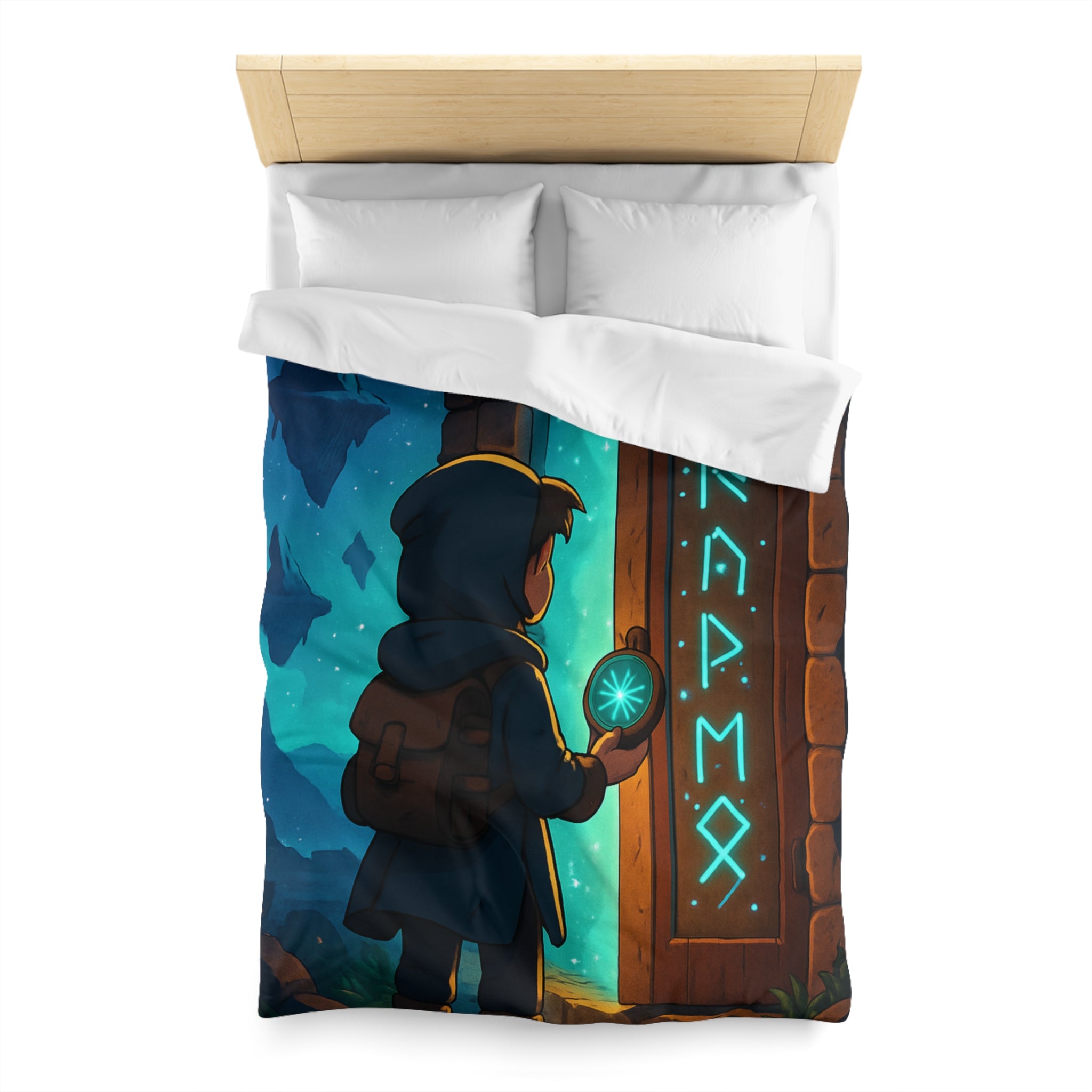 Housse de Couette Microfibre Illustration Unique Design Moderne Décoration Intérieure Raffinée