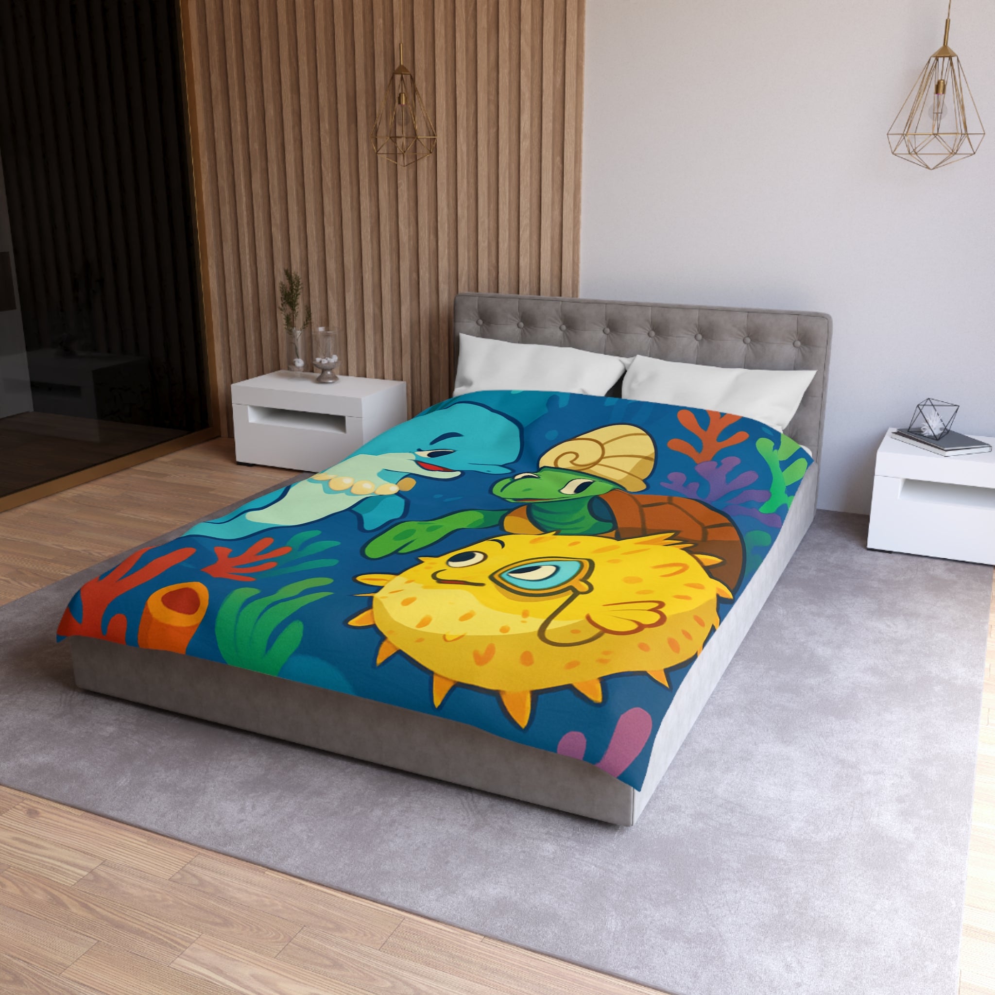 Housse de Couette Microfibre Design Artistique Moderne Décoration Chambre Confort Premium