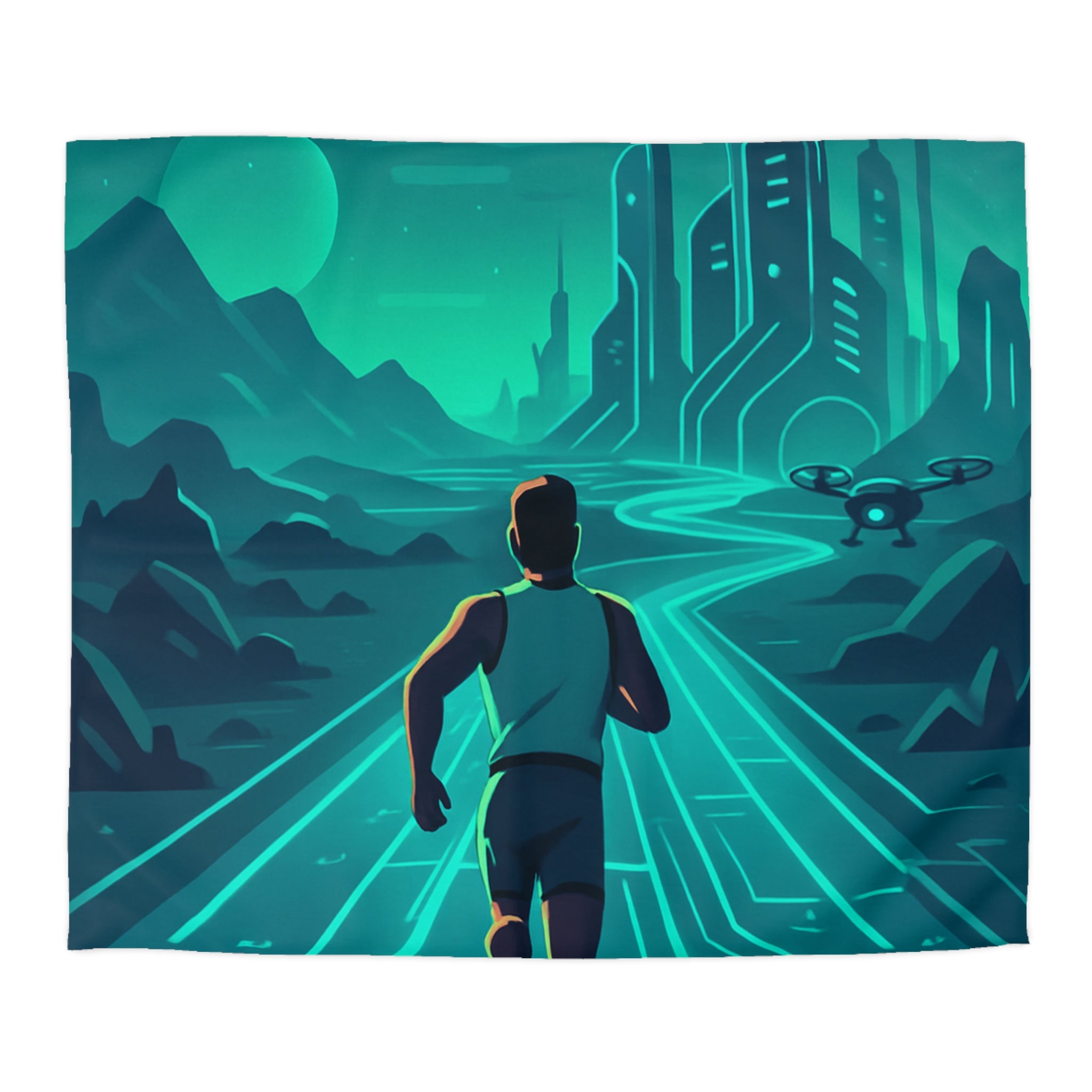 Housse de Couette Microfibre Design Artistique Moderne Décoration Chambre Confort Premium