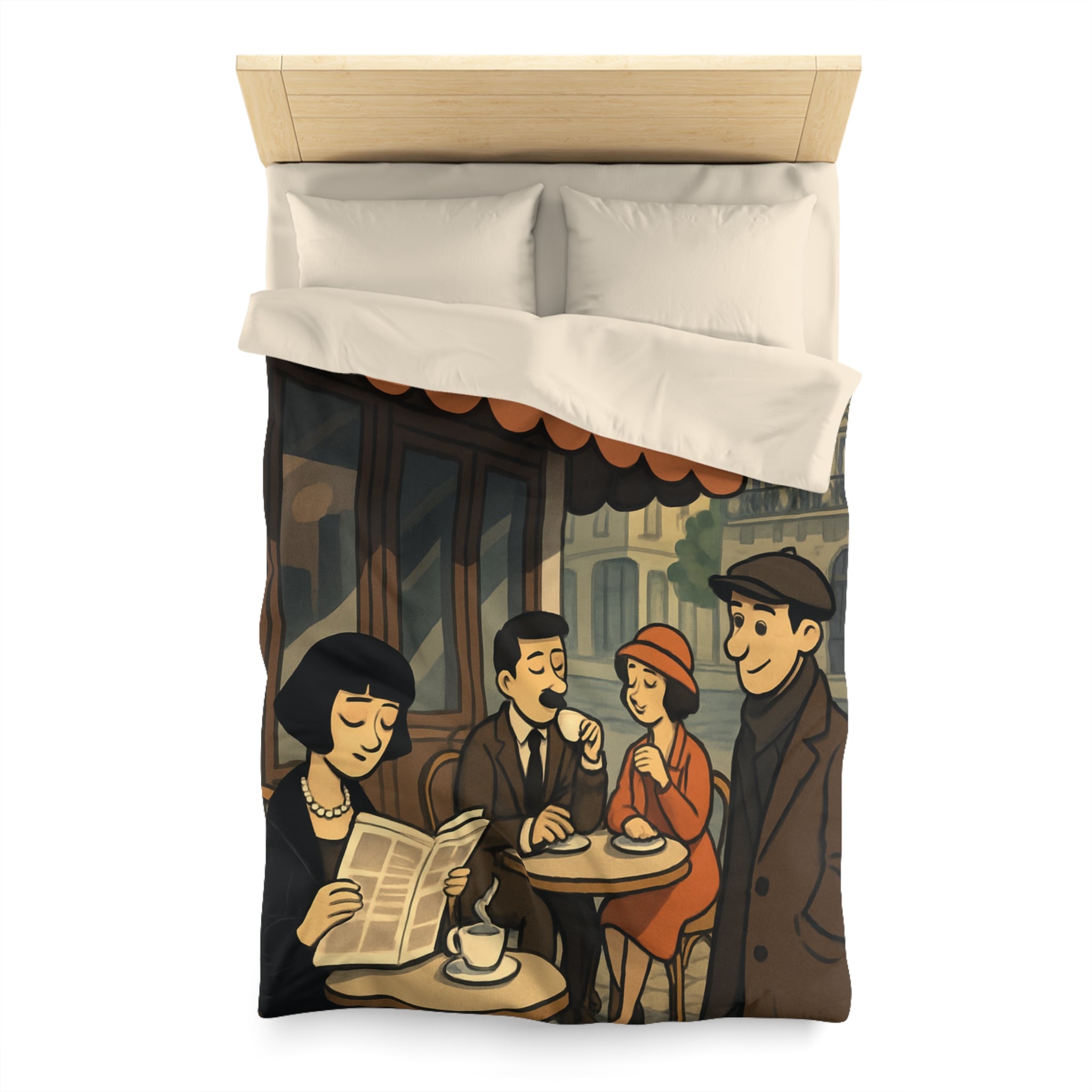 Housse de Couette Microfibre Design Artistique Moderne Décoration Chambre Confort Premium