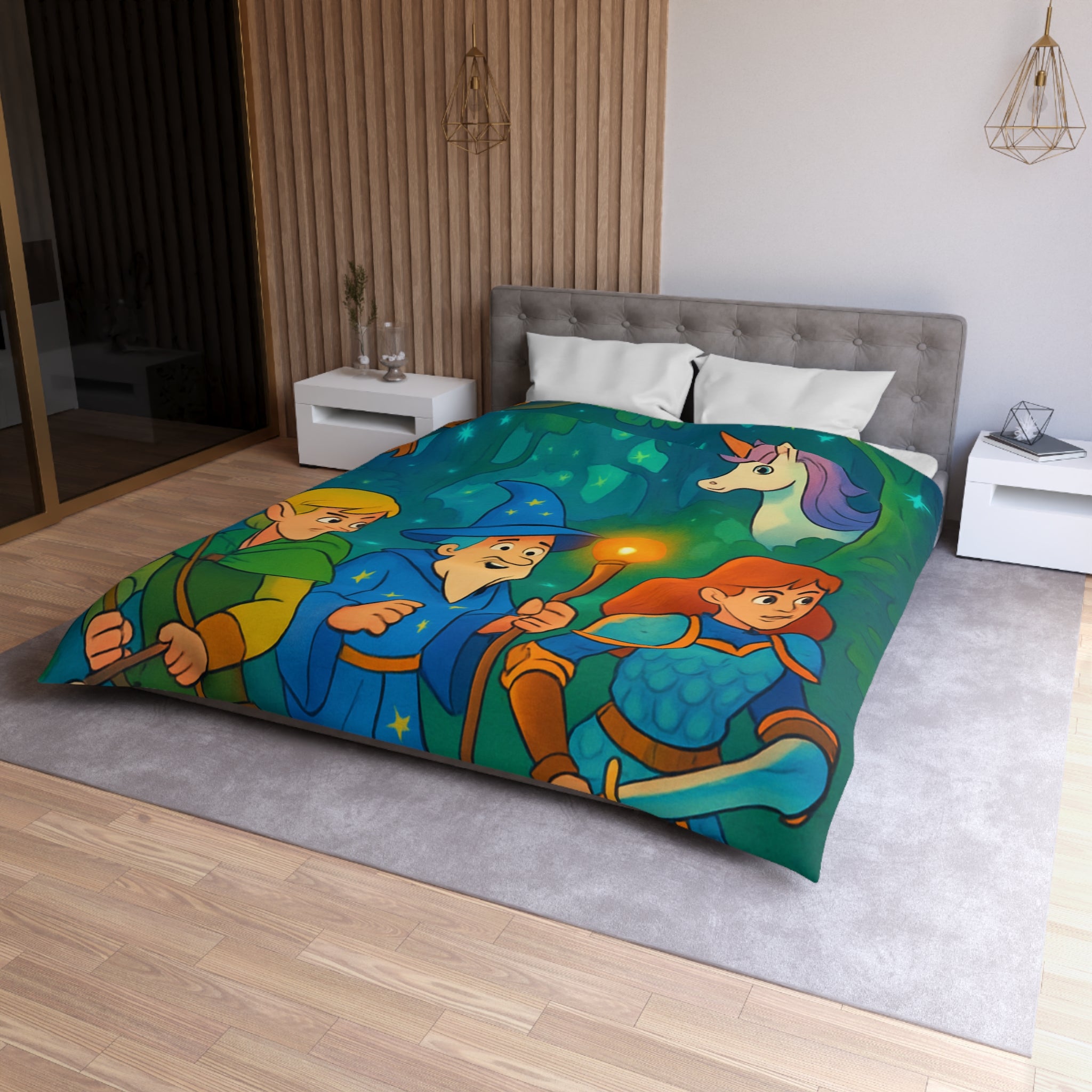 Housse de Couette Microfibre Motif Créatif Original Style Contemporain Chambre Élégante