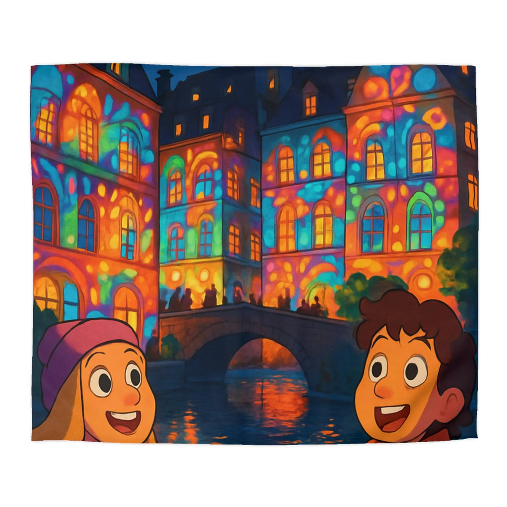 Envolez-vous vers un rêve coloré avec lanterne magique et château illuminé