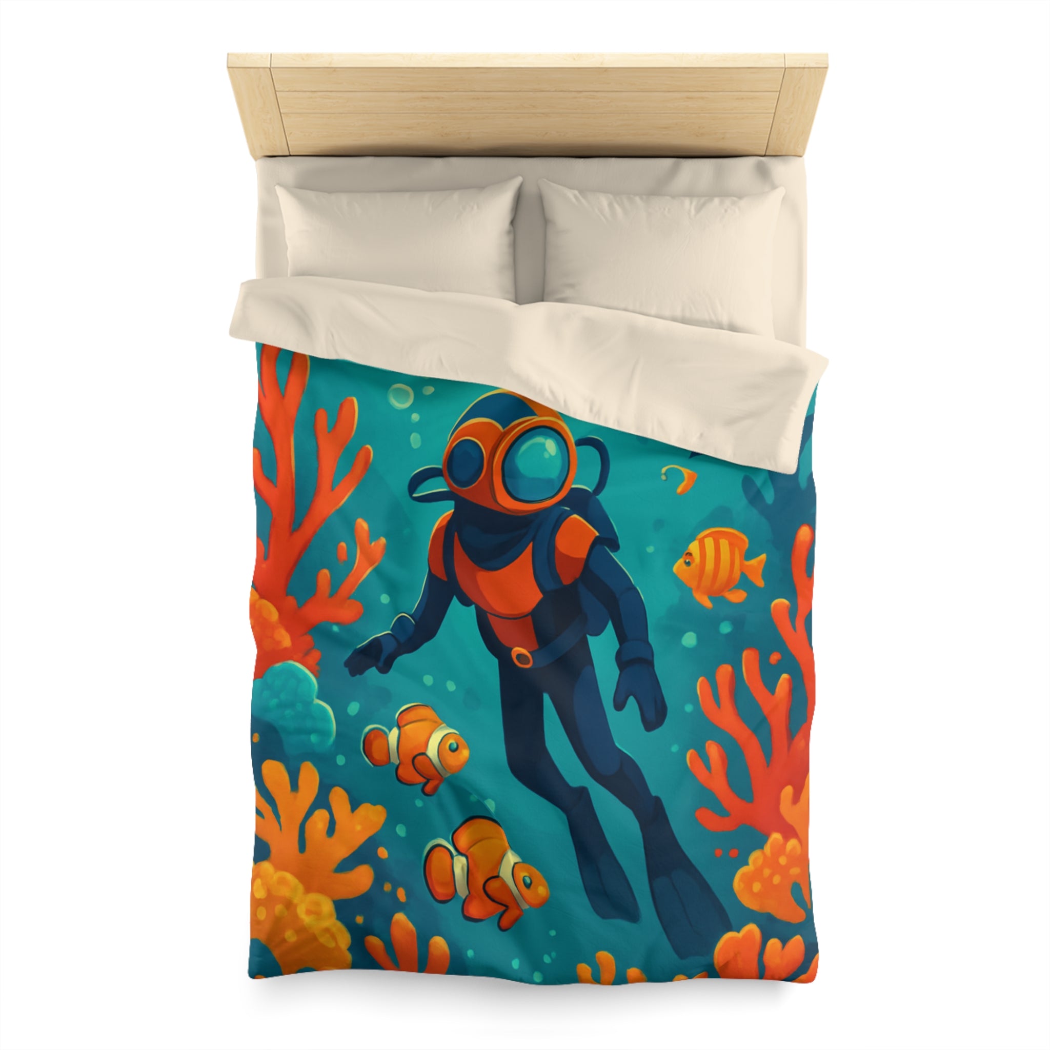 Housse de Couette Microfibre Illustration Unique Design Moderne Décoration Intérieure Raffinée