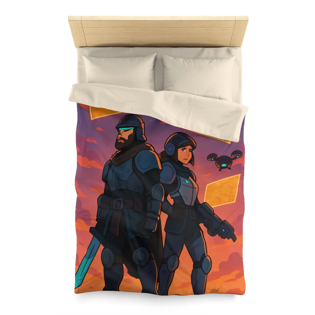 Explorez des mondes futuristes avec cette housse de couette au design captivant