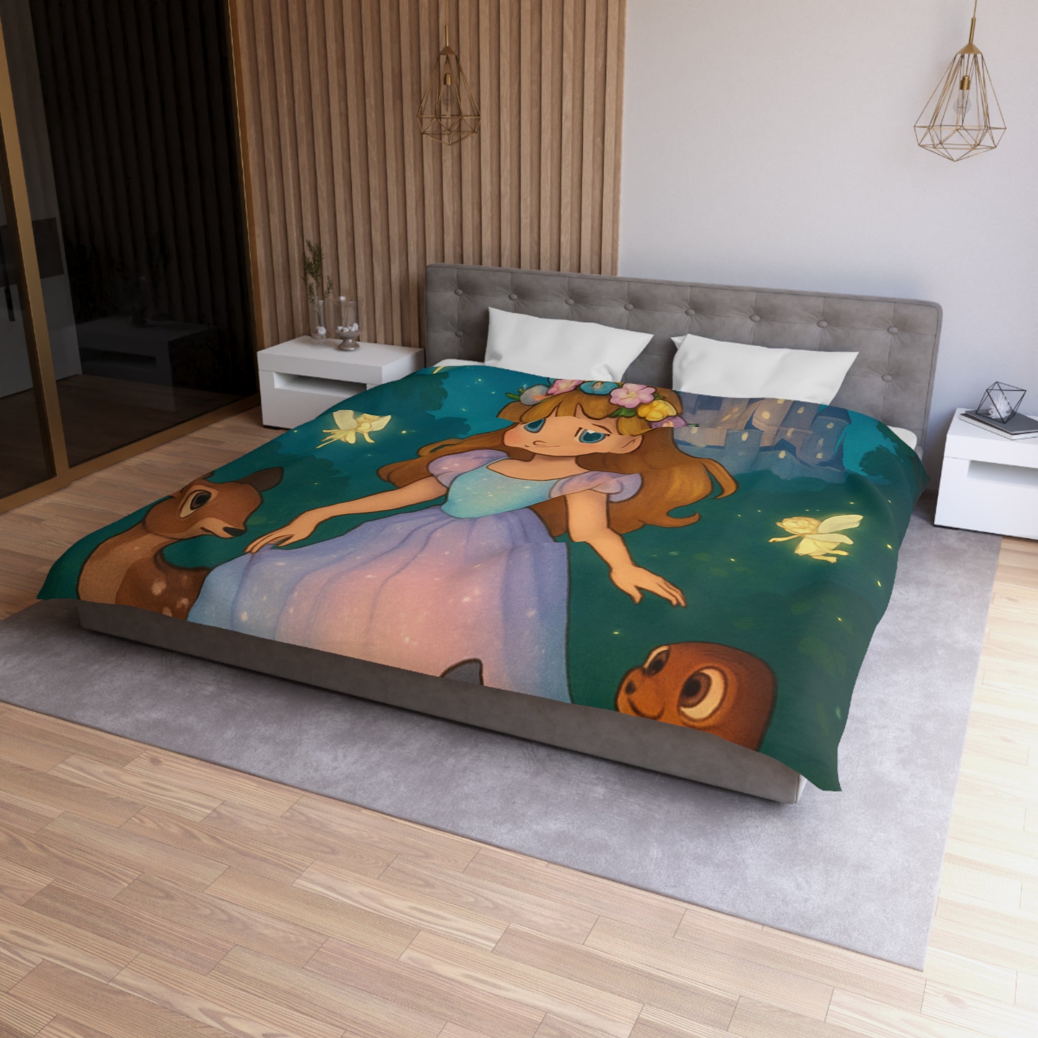 Housse de Couette Microfibre Design Artistique Moderne Décoration Chambre Confort Premium