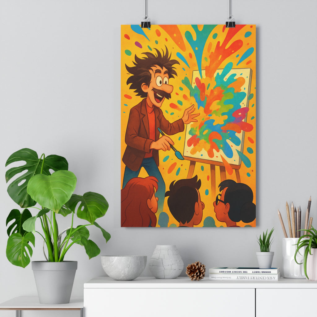 Poster décoratif artistique vibrant couleurs éclatantes joyeux bureau créatif graphique peinture moderne 30x46 ambiance