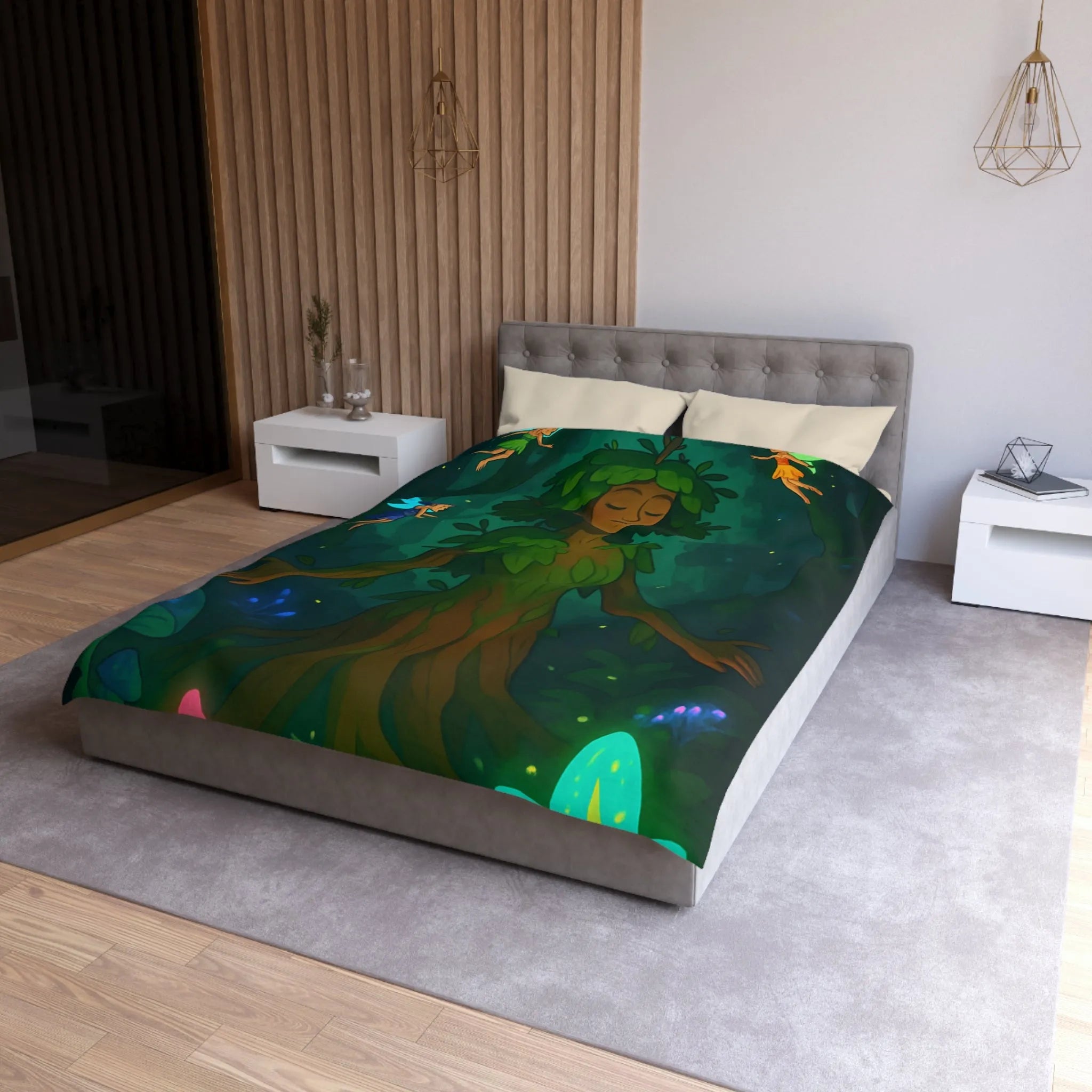 Émerveillez-vous avec une housse de couette féerique et apaisante de la forêt enchantée