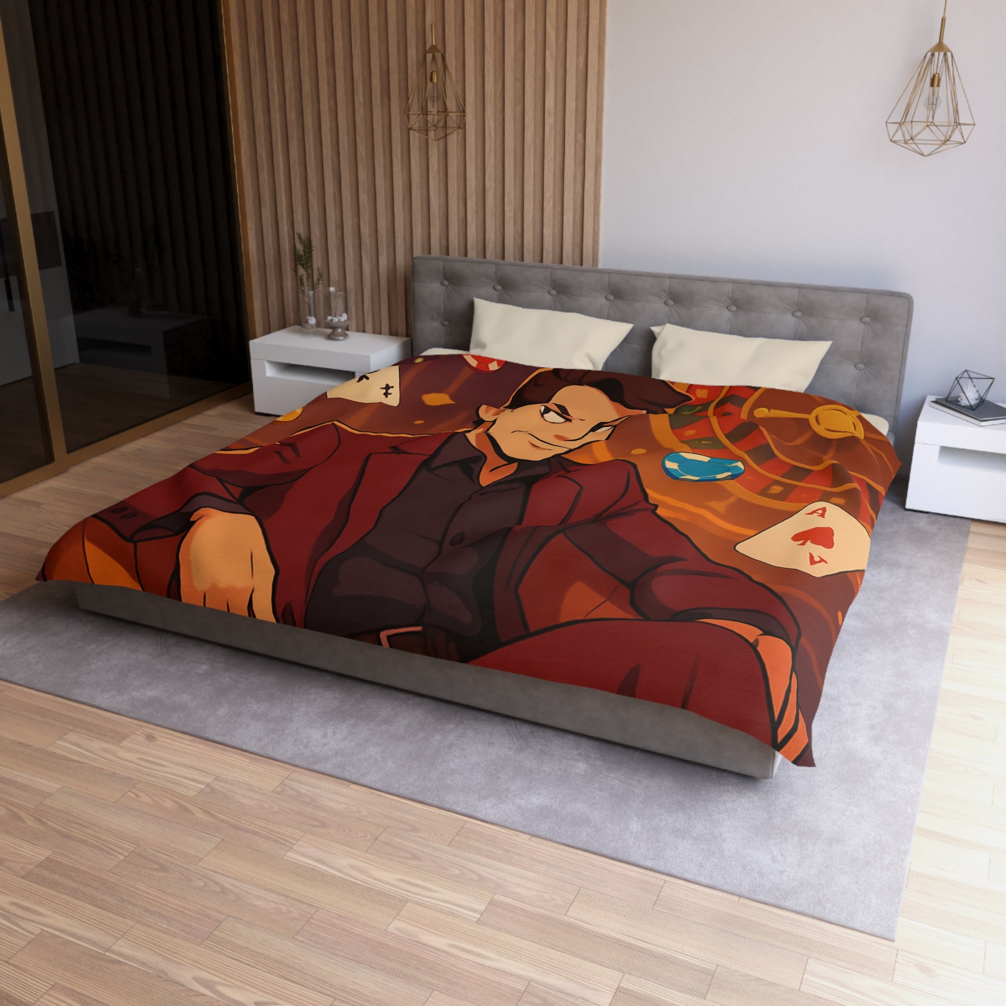 Housse de Couette Microfibre Motif Créatif Original Style Contemporain Chambre Élégante