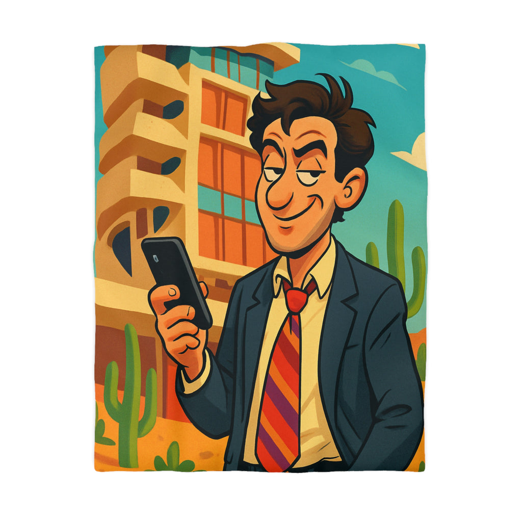 Housse de Couette Microfibre Illustration Unique Design Moderne Décoration Intérieure Raffinée