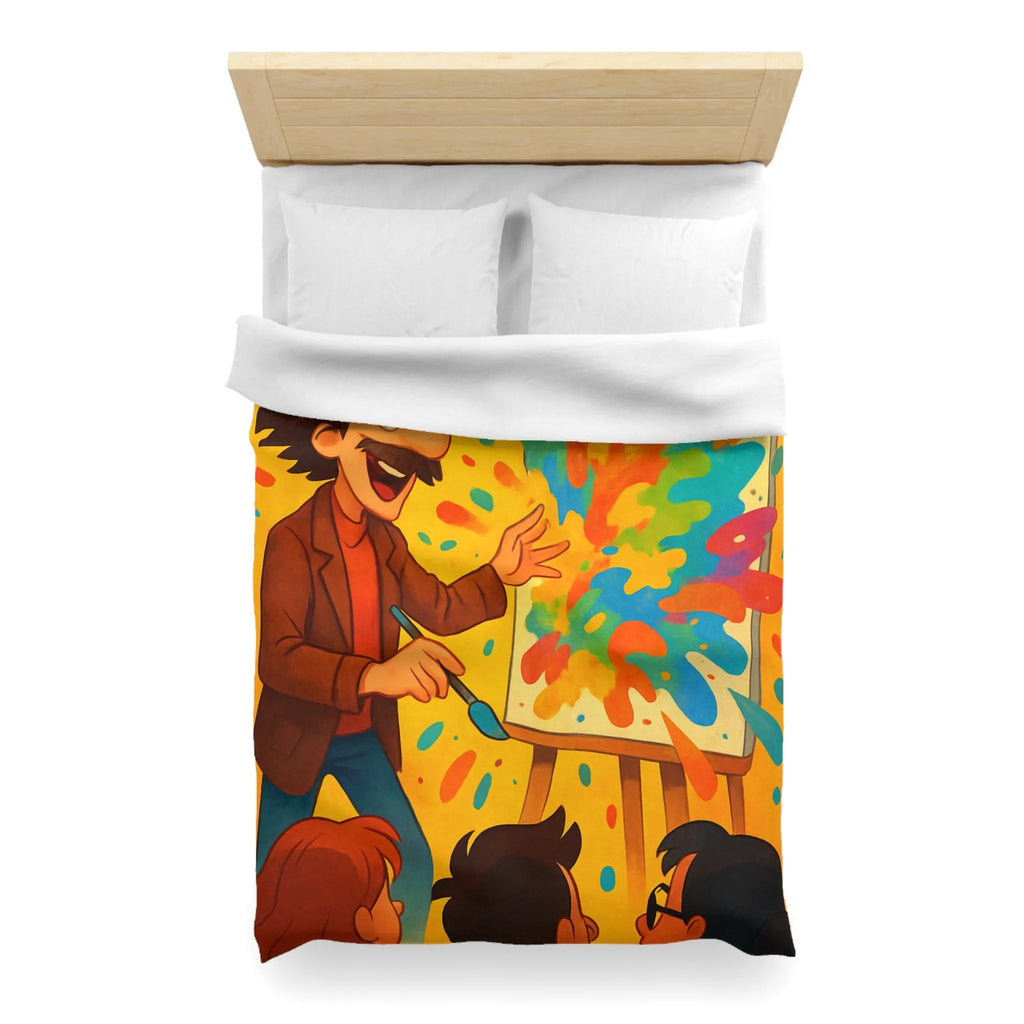 Housse de couette inspirée d'artiste créatif avec explosion de couleurs vibrantes et joyeuses