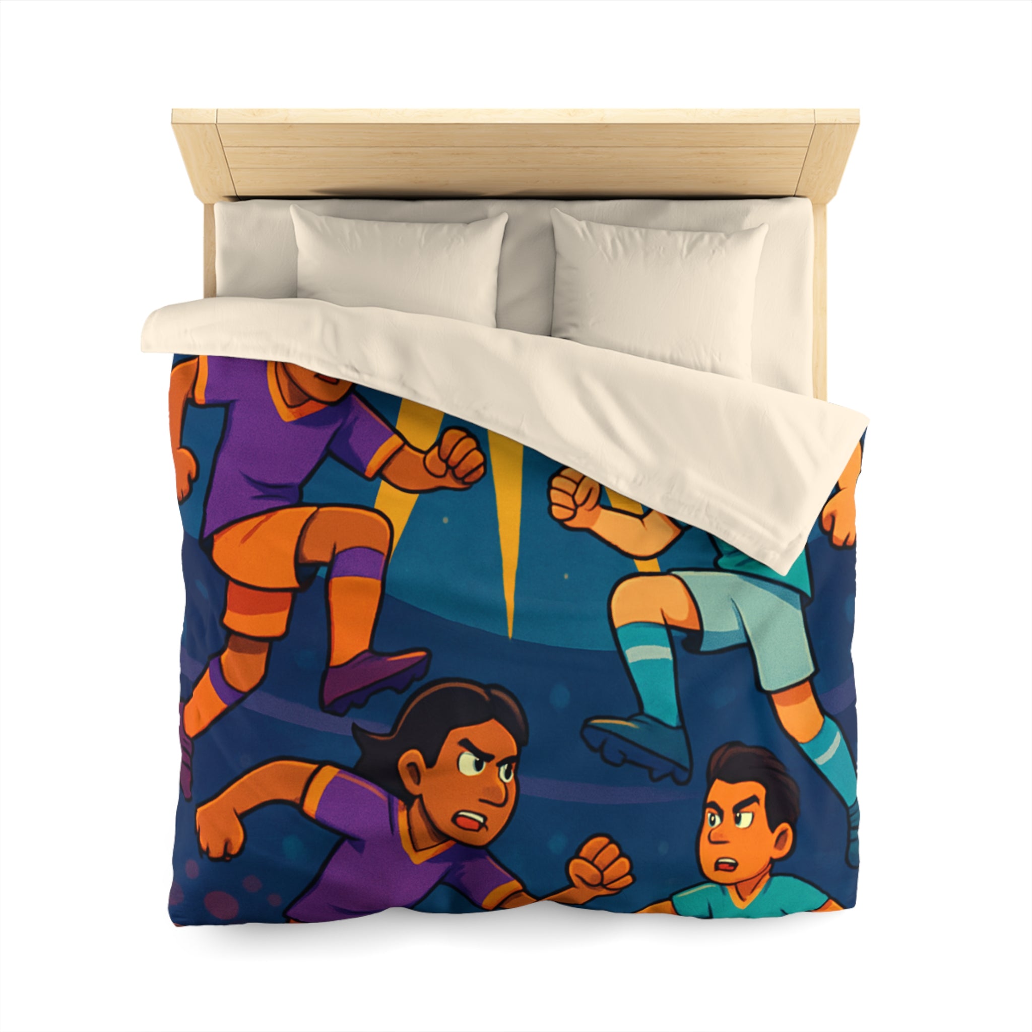 Housse de Couette Thème Football Éclatant pour les Fans de Sports Nocturnes